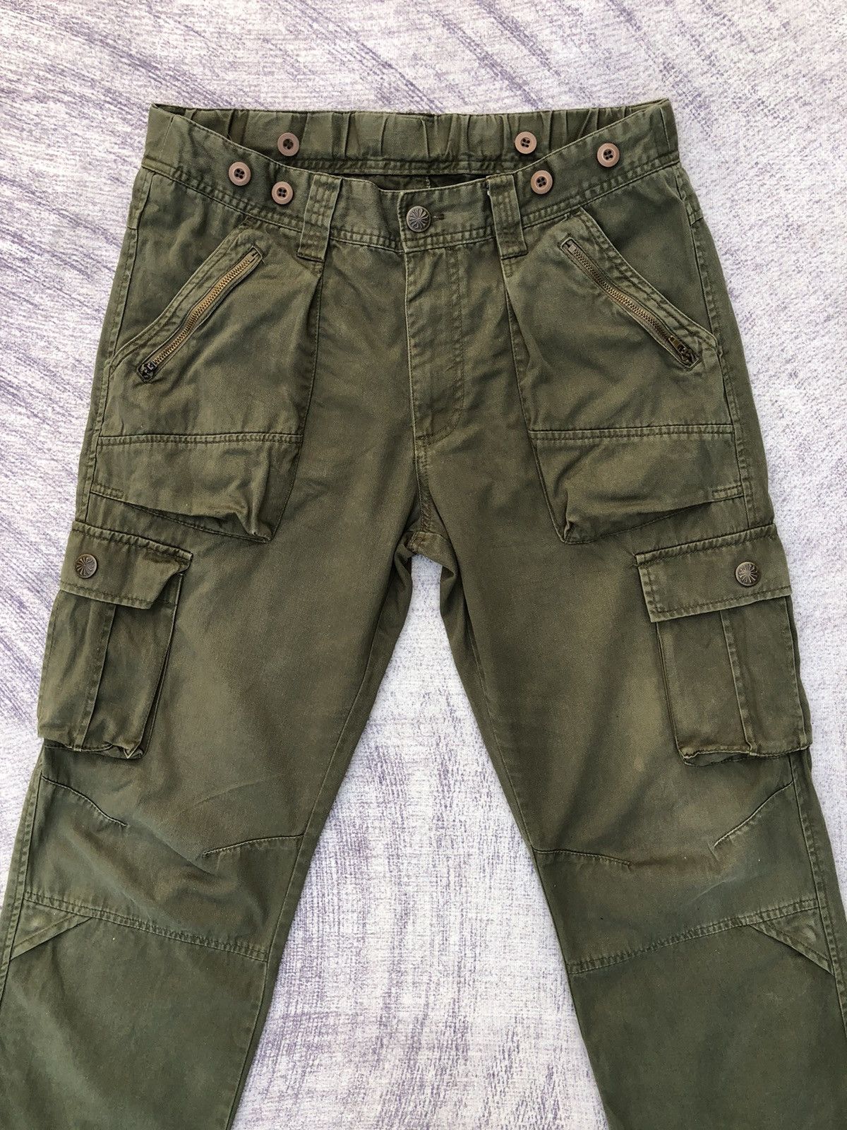 Vintage Green 🇯🇵 Multi-Pocket Tactical Cargo Pants 8 Pocket Size US 32 / EU 48 - 2 Thumbnail