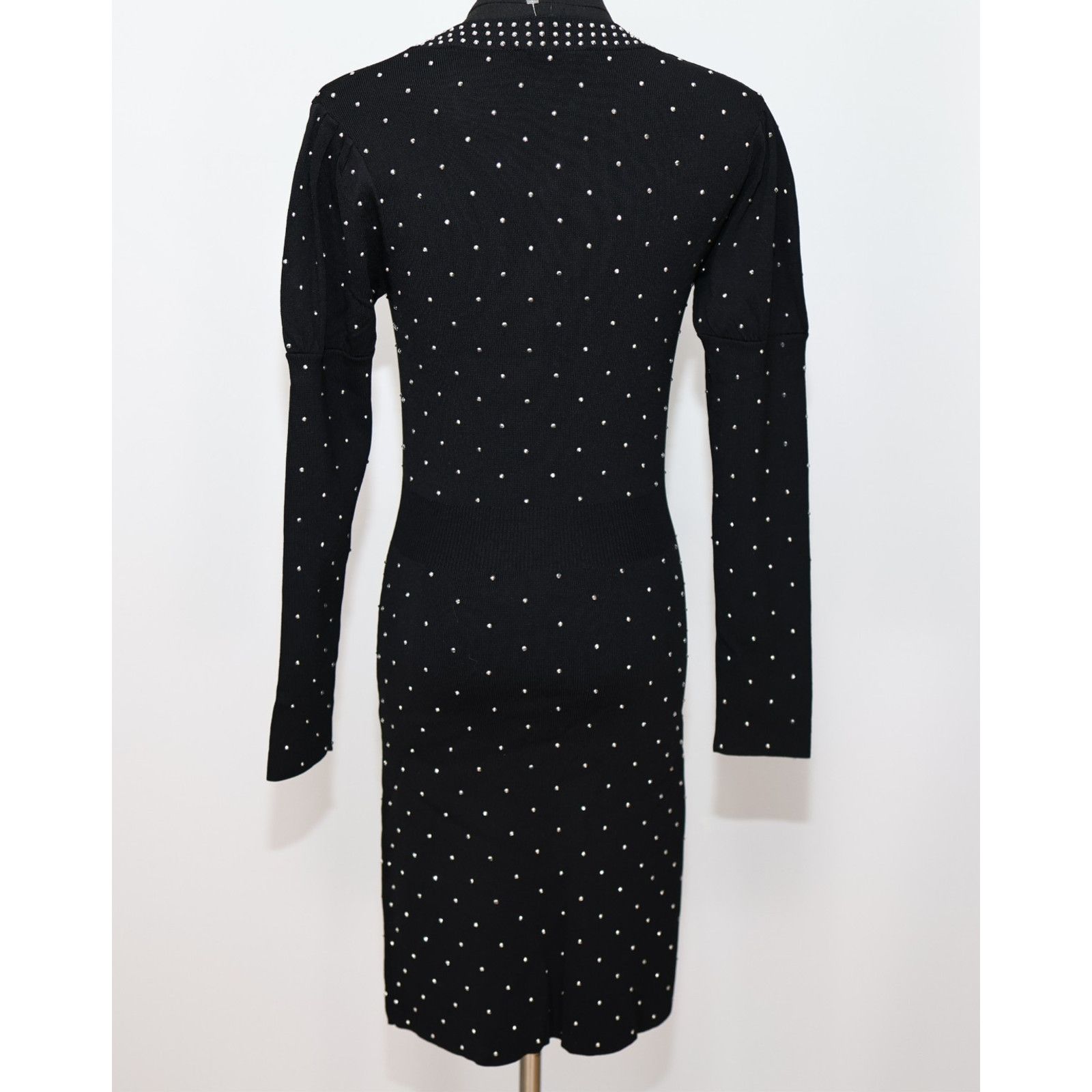 The Kooples THE KOOPLES Black Studded Long Sleeve Midi Dress Size 2 Size XS / US 0-2 / IT 36-38 - 5 Thumbnail