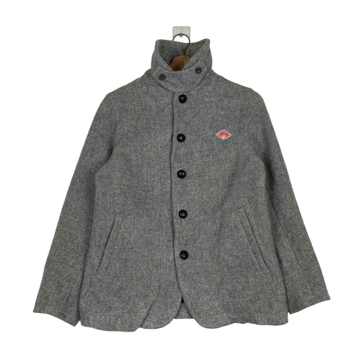 DANTON wool coat jacketウール コート 42 Danton Navy Wool Pile Round Collar Coat  A L'O - 1905 - Paris