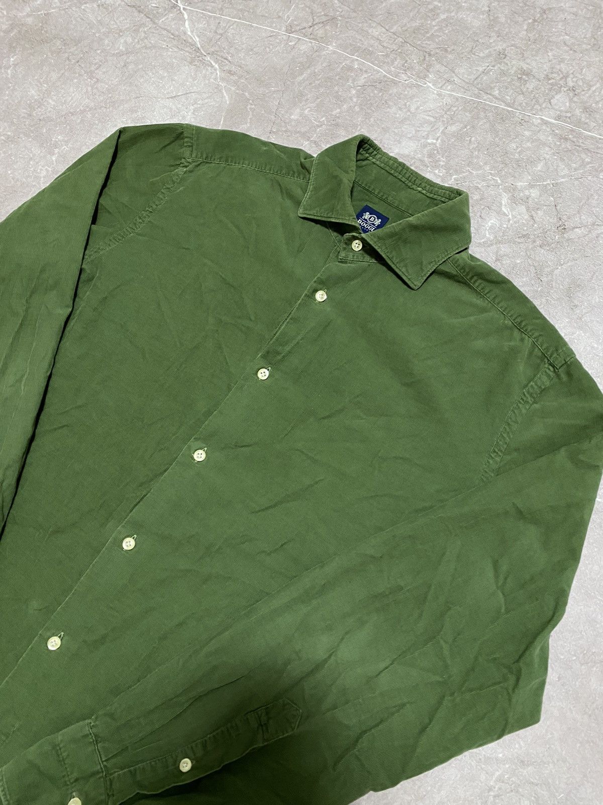 Boggi × Designer Classic Boggi Milano Slim Fit Green Shirt Button Up Y2K Size US L / EU 52-54 / 3 - 4 Thumbnail
