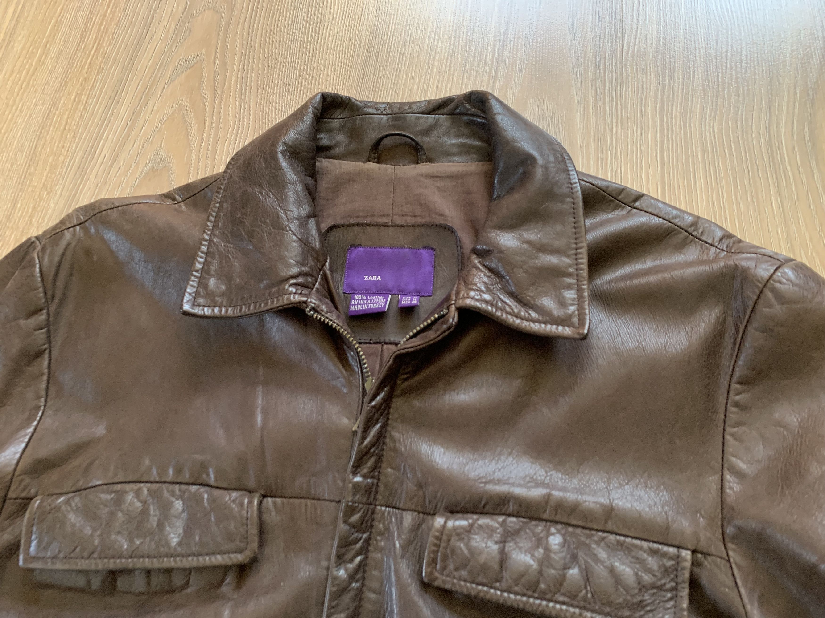 Zara Mens Vintage Zara Brown Leather Archival Biker Jacket Size US M / EU 48-50 / 2 - 7 Thumbnail