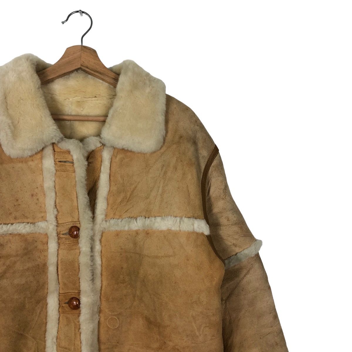 PPFM 🔥90’s Suede Sherpa Shearling PPFM Mink Fur Jacket Size US M / EU 48-50 / 2 - 6 Thumbnail