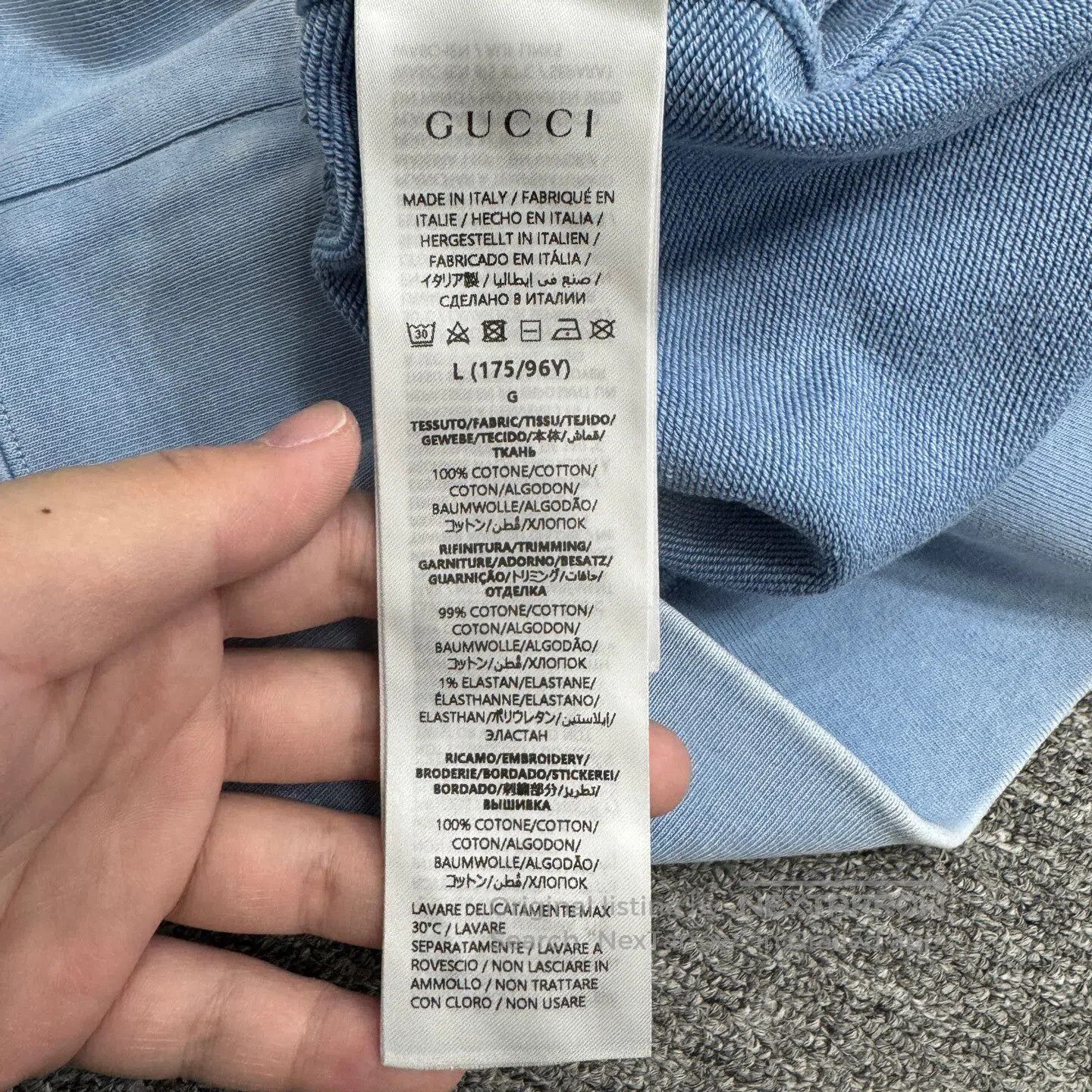 Gucci Guicci Embroidered letter print, washed for an aged look; Size US L / EU 52-54 / 3 - 6 Thumbnail