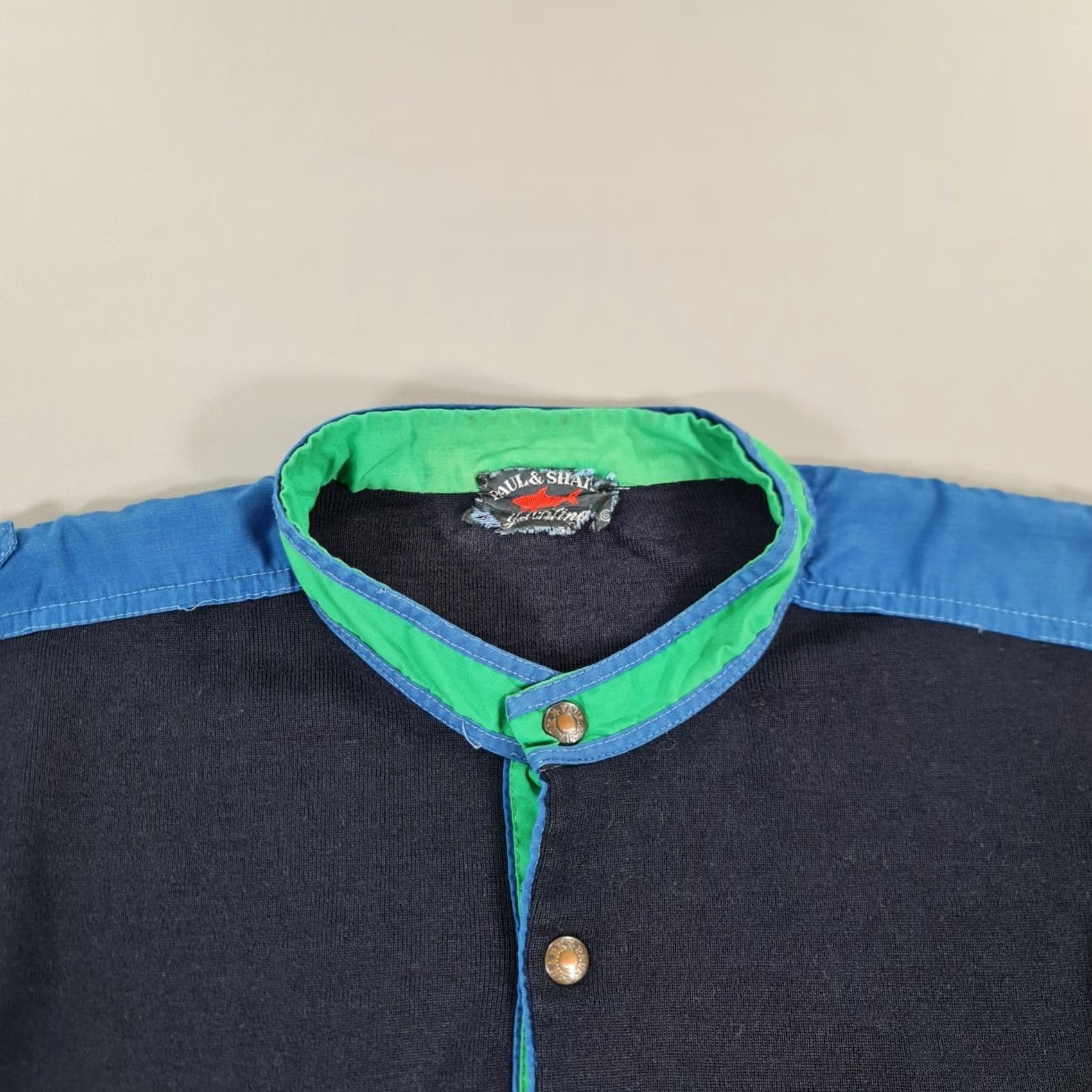 Paul & Shark VINTAGE Paul & Shark Jumper Mens Pullover Knit Navy Blue Large Cotton Crew Neck Knitwear Pullover with Pockets Size US L / EU 52-54 / 3 - 2 Thumbnail