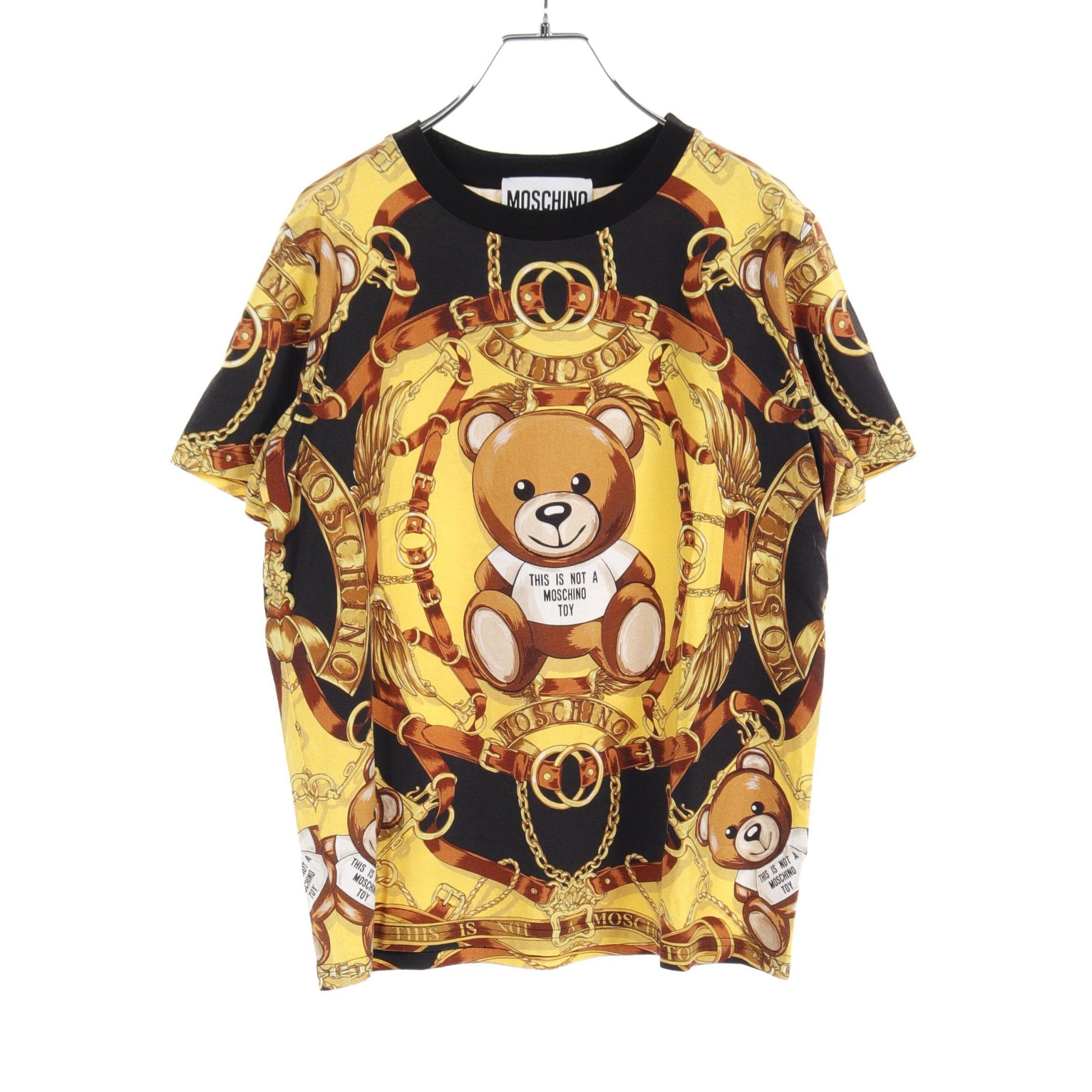Moschino Teddy Bear T-Shirt Crew Neck All-Over Pattern Cotton