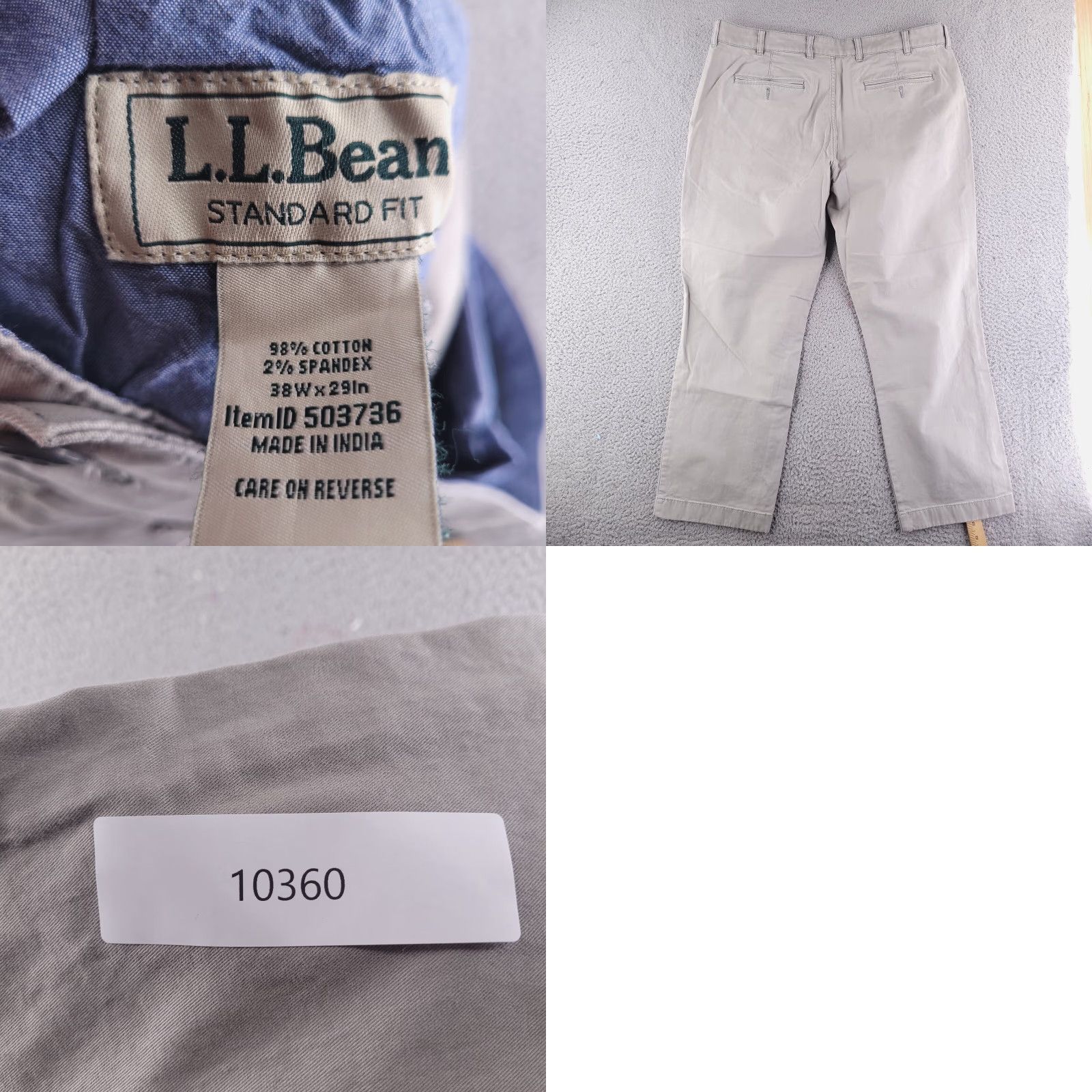 Vintage LL Bean Pants Mens 38x27 Chino Relaxed Straight Gray Shirt? Size US 38 / EU 54 - 8 Thumbnail