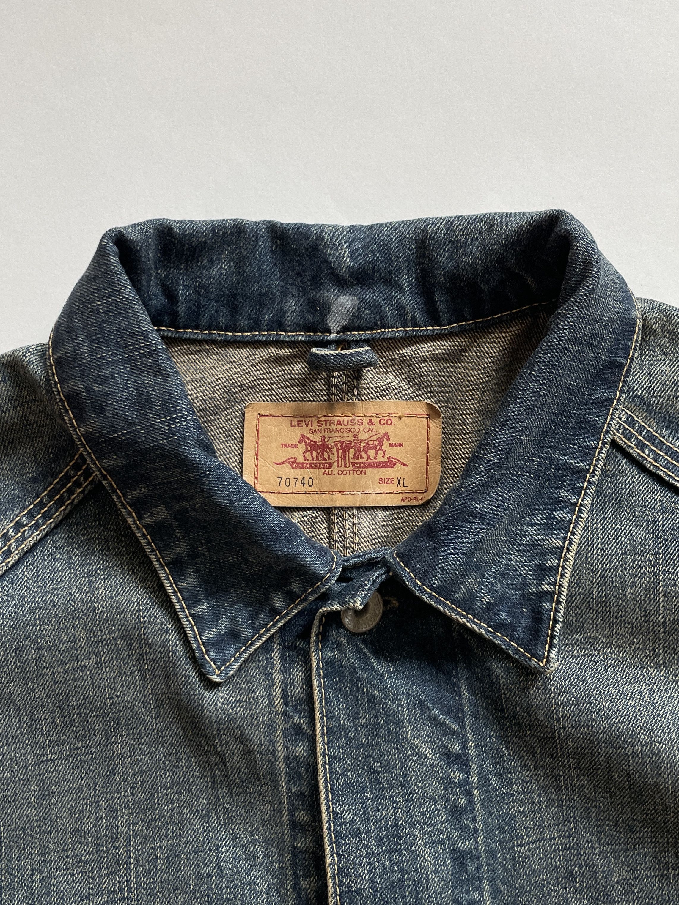 Levi's 2003 Levi's Denim Jeans Chore Jacket (Made in Japan) Size US XL / EU 56 / 4 - 5 Thumbnail