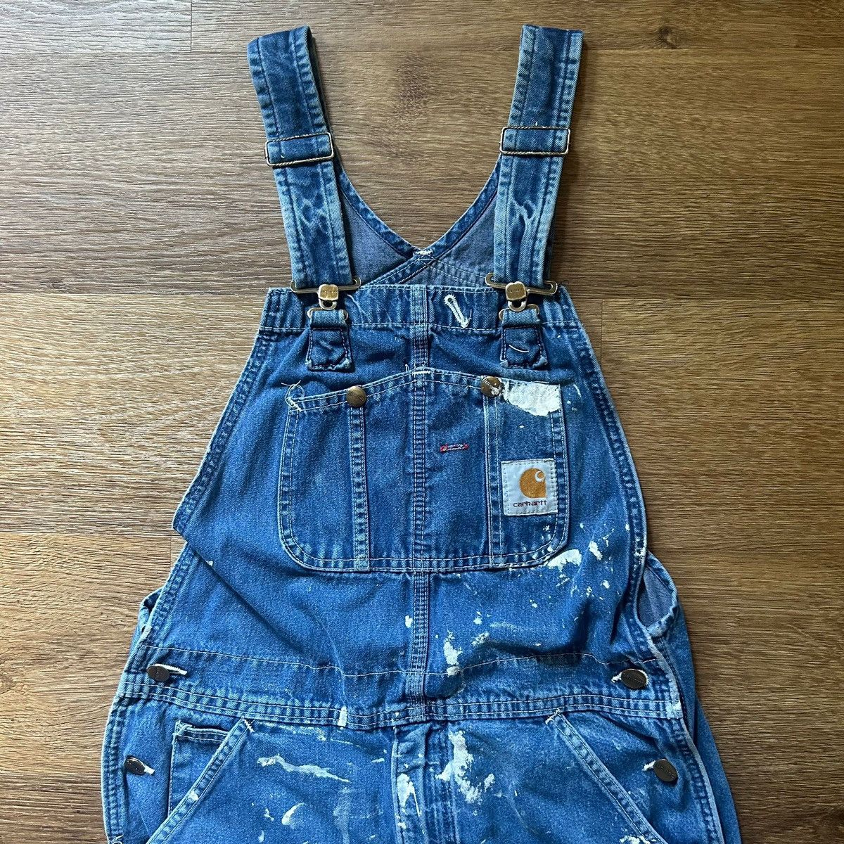 〜90s Carhartt Denim Painted Overalls Carhartt × Vintage 70s Painted Denim Carhartt Overalls | Grailed