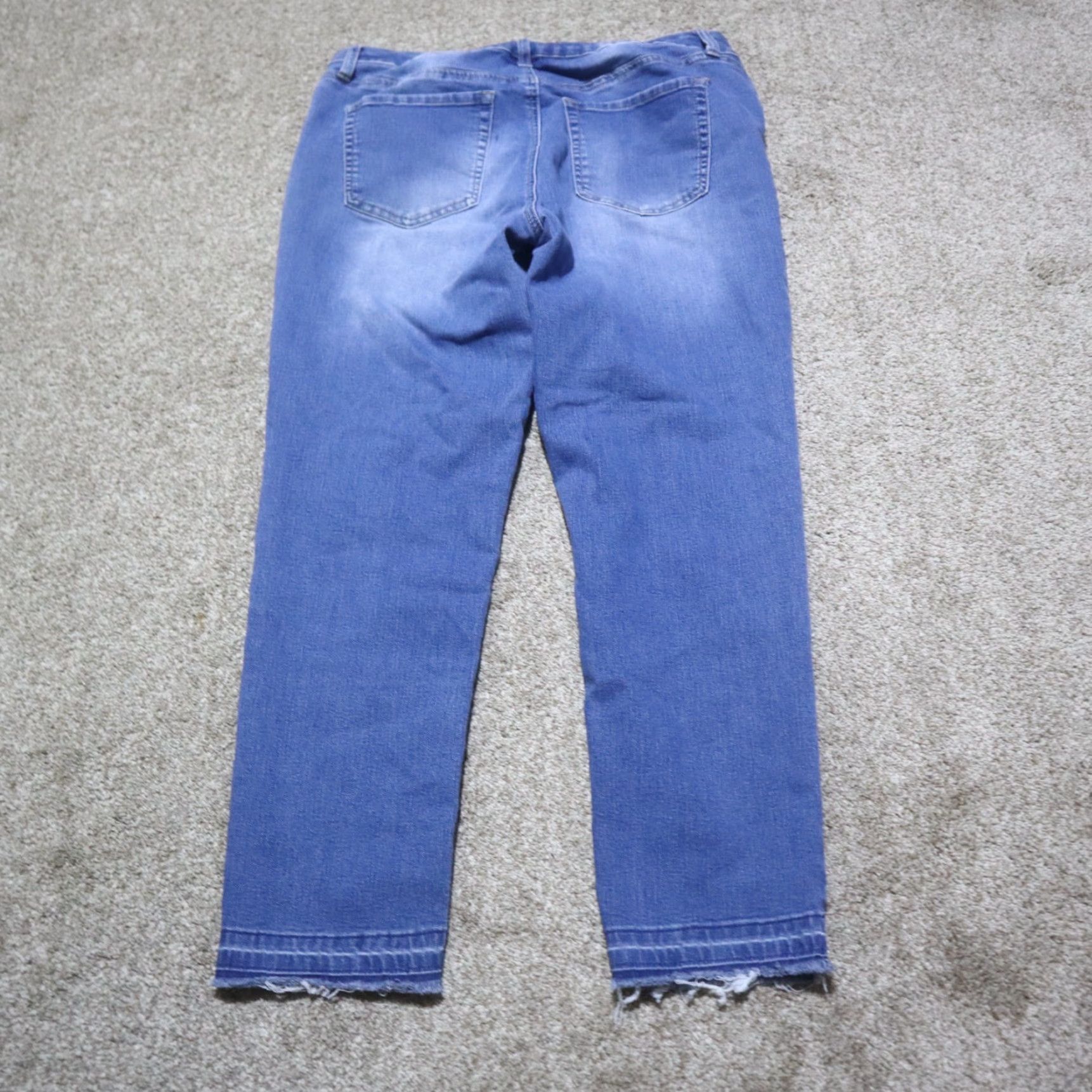 Denime New Directions Jeans Denim Skinny Blue Adult Women Size 14R Regular - Color Blue, Belt Loops, Zip, Cotton Blend, Medium Wash (Pants) Womens Size 36" / US 14 / IT 50 - 8 Thumbnail