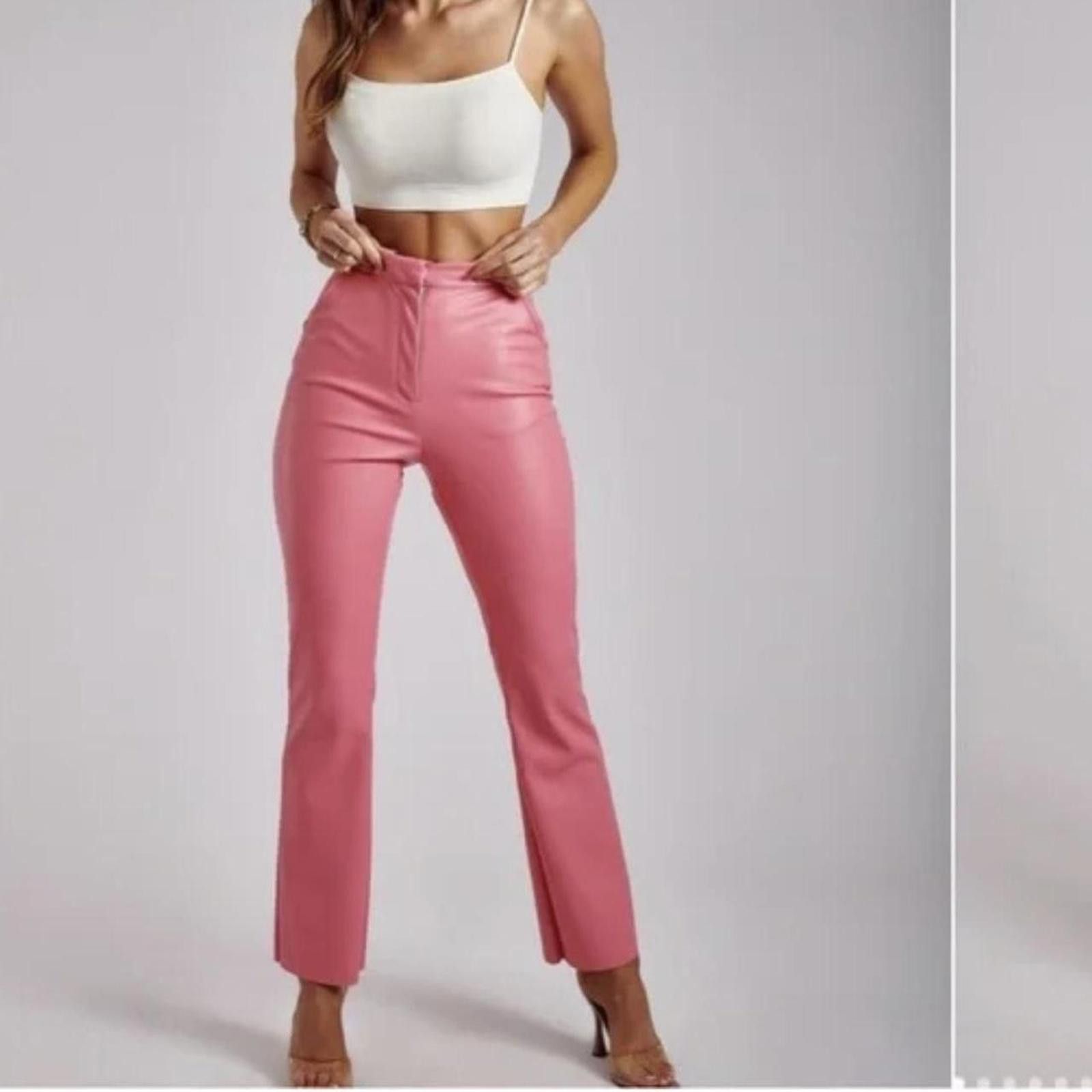 Other Meshki Pink Tailored High Waisted Pants Size 25" / US 0 / IT 36 - 1 Thumbnail