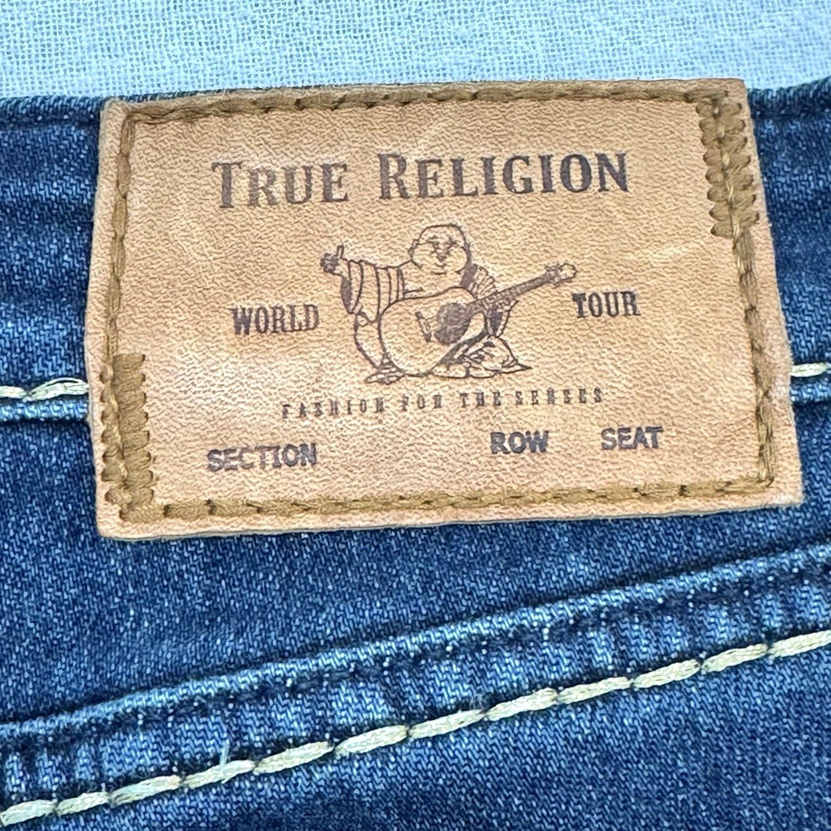 True Religion True Religion Jeans Halle Mid Rise Super Skinny 31 Women Blue Denim Pants 28 In Inseam Logo Button Zipper Bonded 90s? Size 24" / US 00 / IT 34 - 6 Thumbnail
