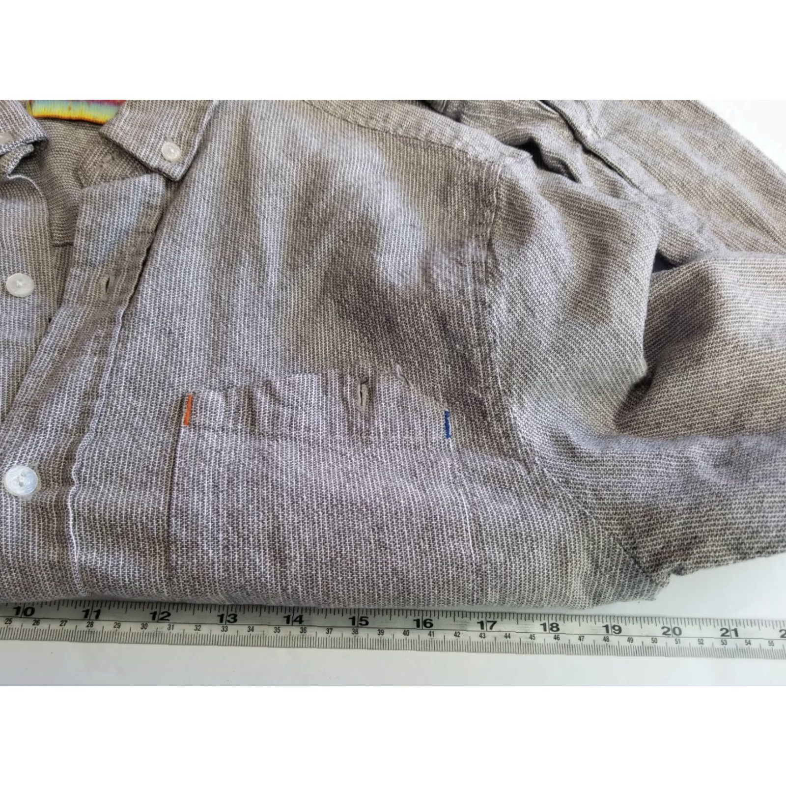 Vintage Sludr Shirt Mens Gray Button Up Linen Blend Long Sleeve shirt Size Small Size US S / EU 44-46 / 1 - 4 Thumbnail