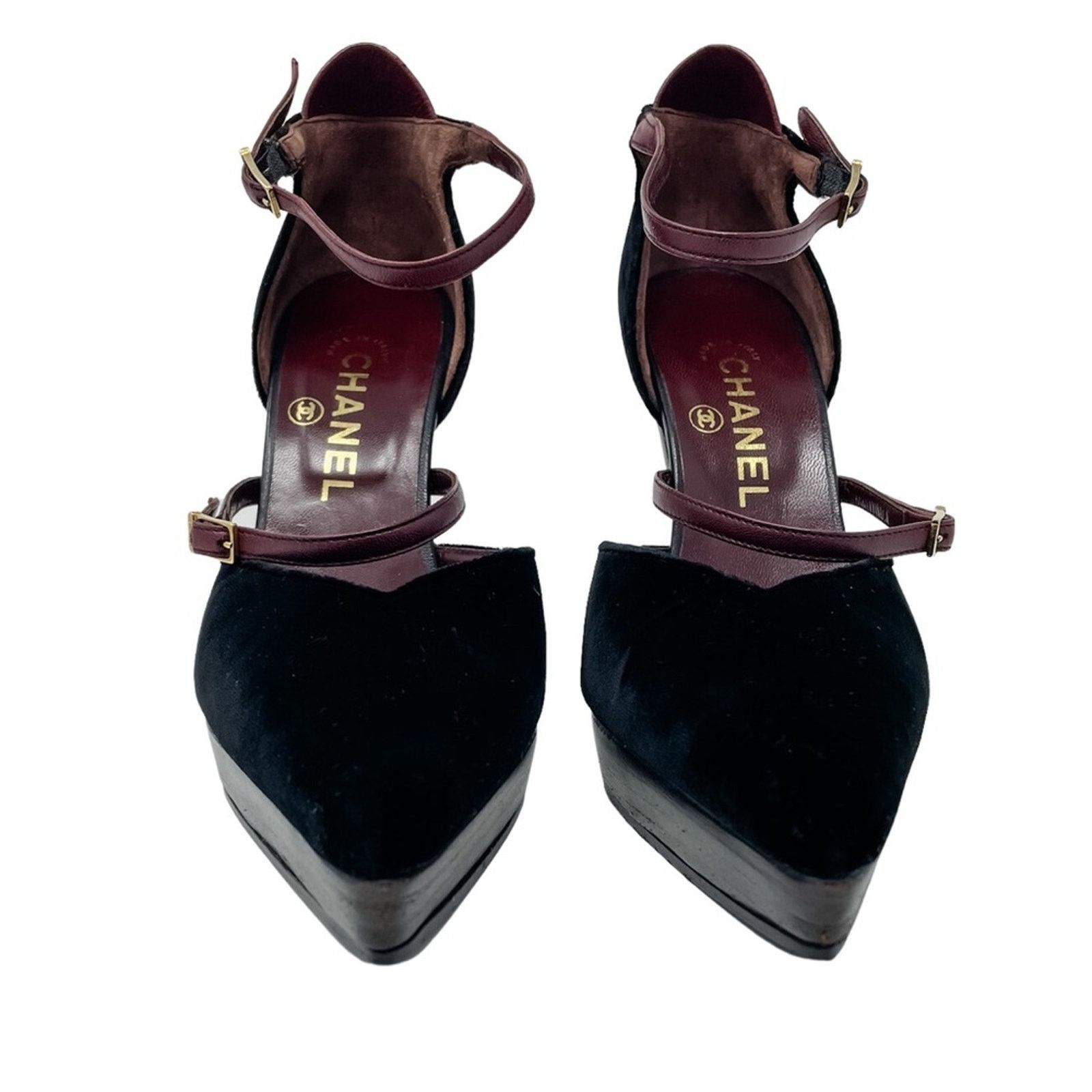 Chanel Chanel Vintage Point Toe Velvet & Wood High Heels 38/US 7 Size US 8 / IT 38 - 4 Thumbnail