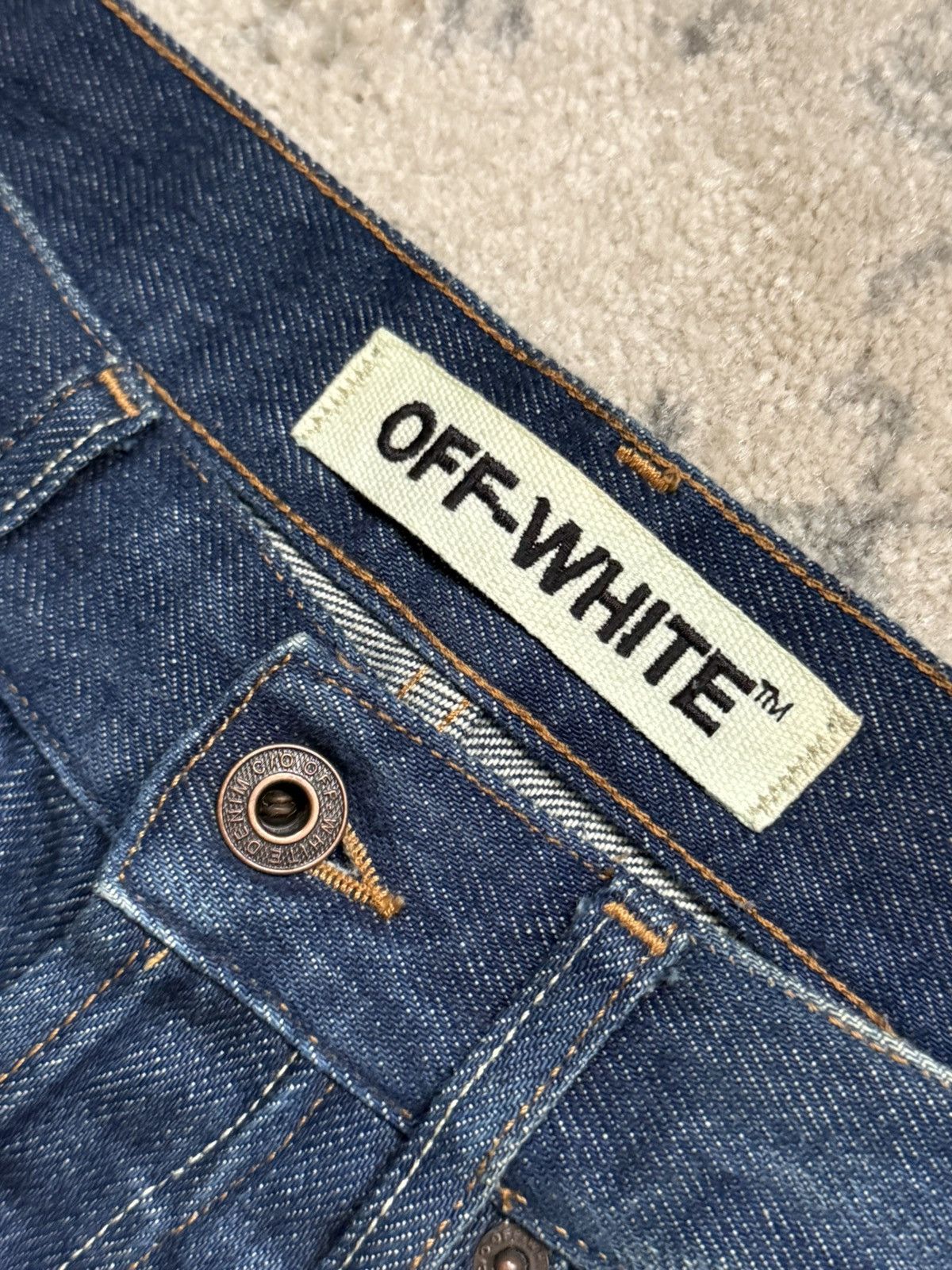Off-White Off white diagonals distressed denim jeans Size US 34 / EU 50 - 5 Thumbnail