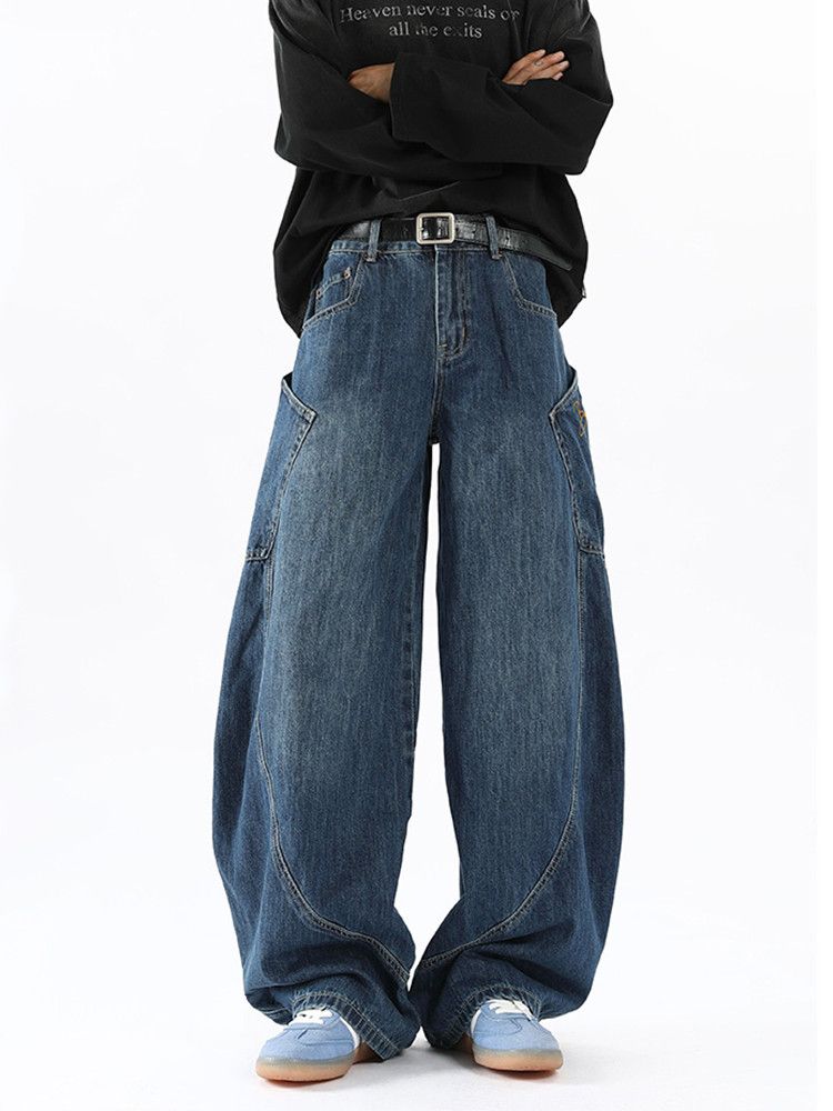 Japanese Brand × Jean Streetwear Baggy Cargo Pocket Blue Size US 28 / EU 44 - 5 Thumbnail
