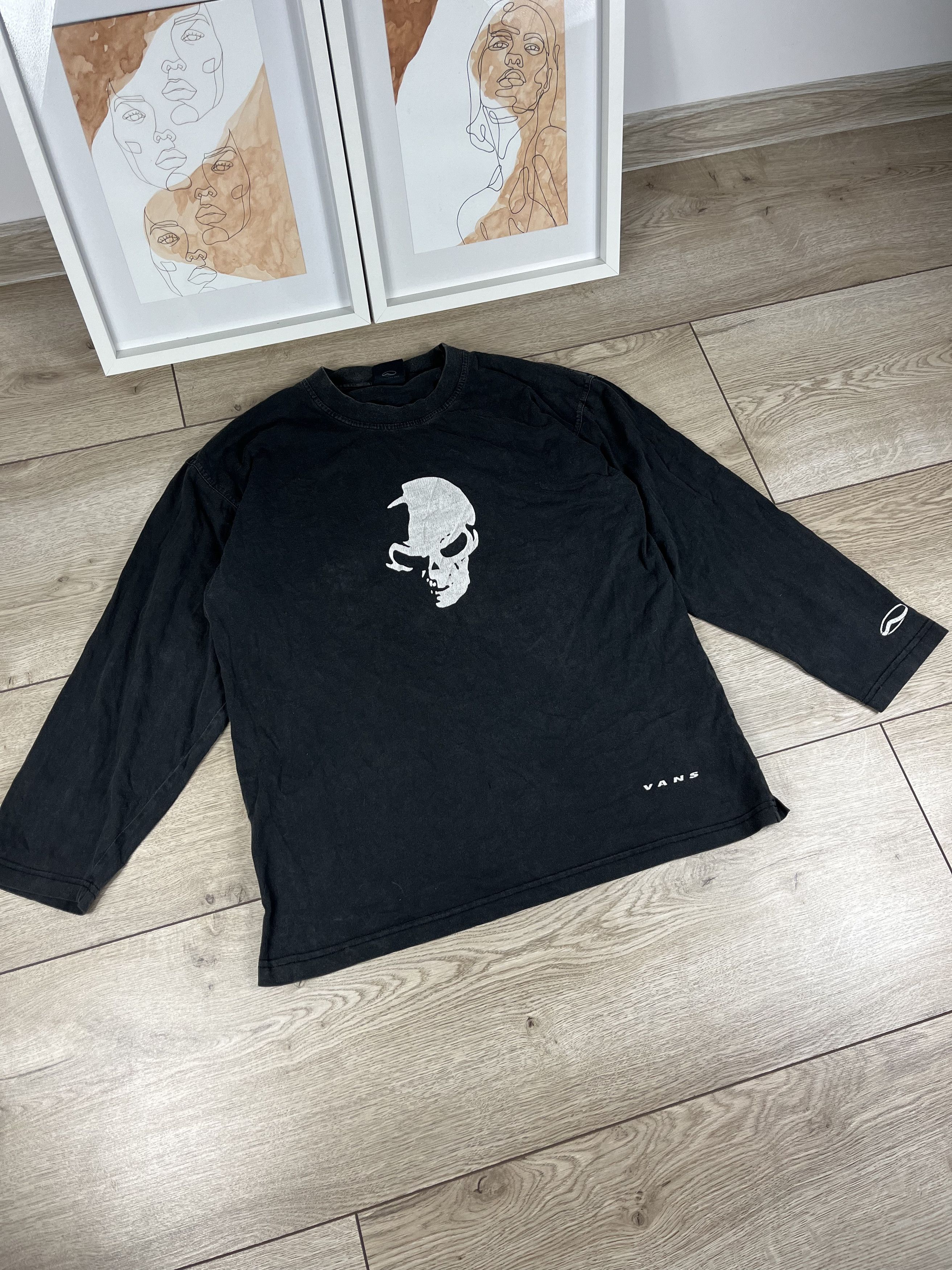 Vans × Vintage Vintage Skull Grunge Faded Distressed Y2K Vans Long Sleeve Size US M / EU 48-50 / 2 - 2 Thumbnail