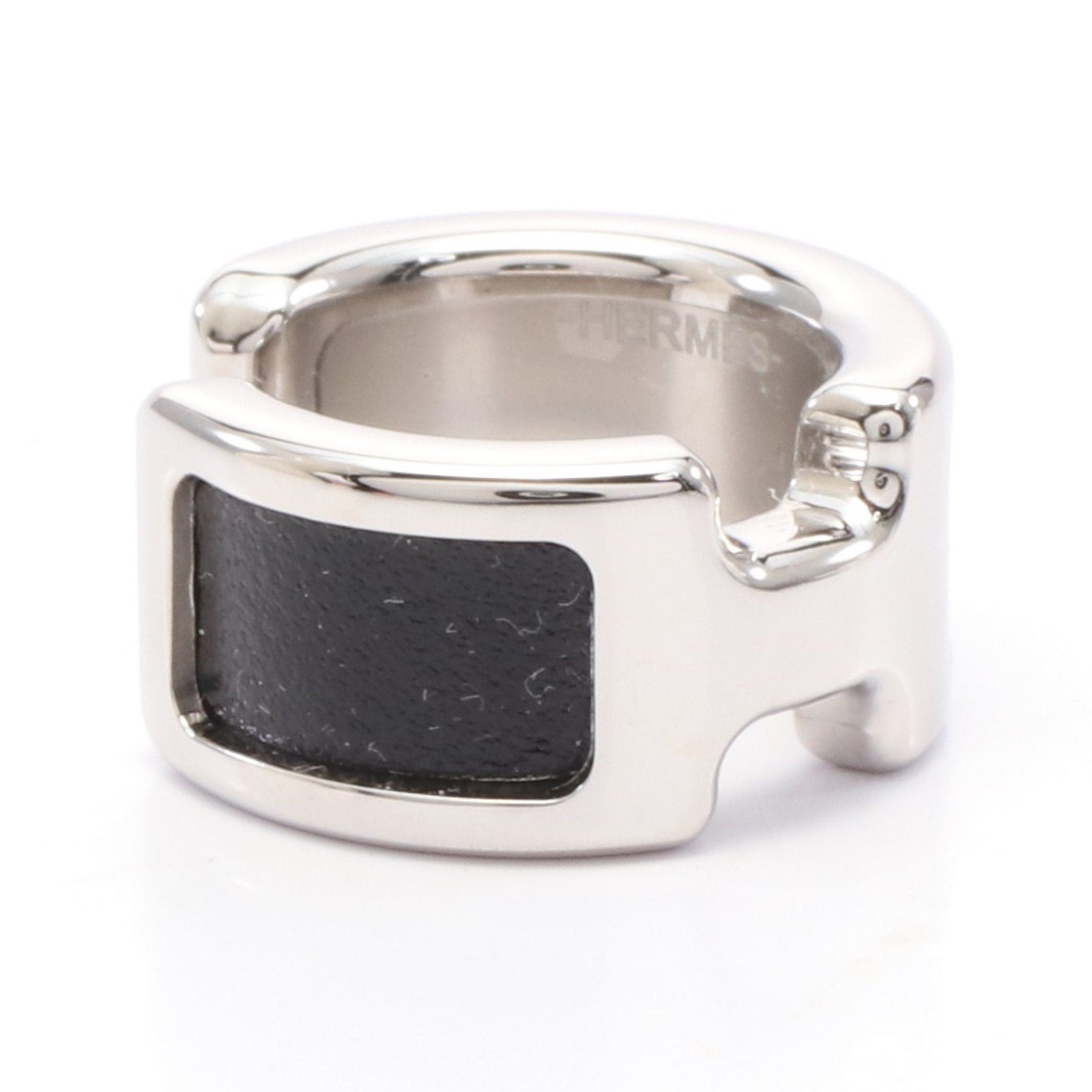 Hermes Hermes Olymp Pm Earrings Box Calf Silver Black Size ONE SIZE - 1 Thumbnail
