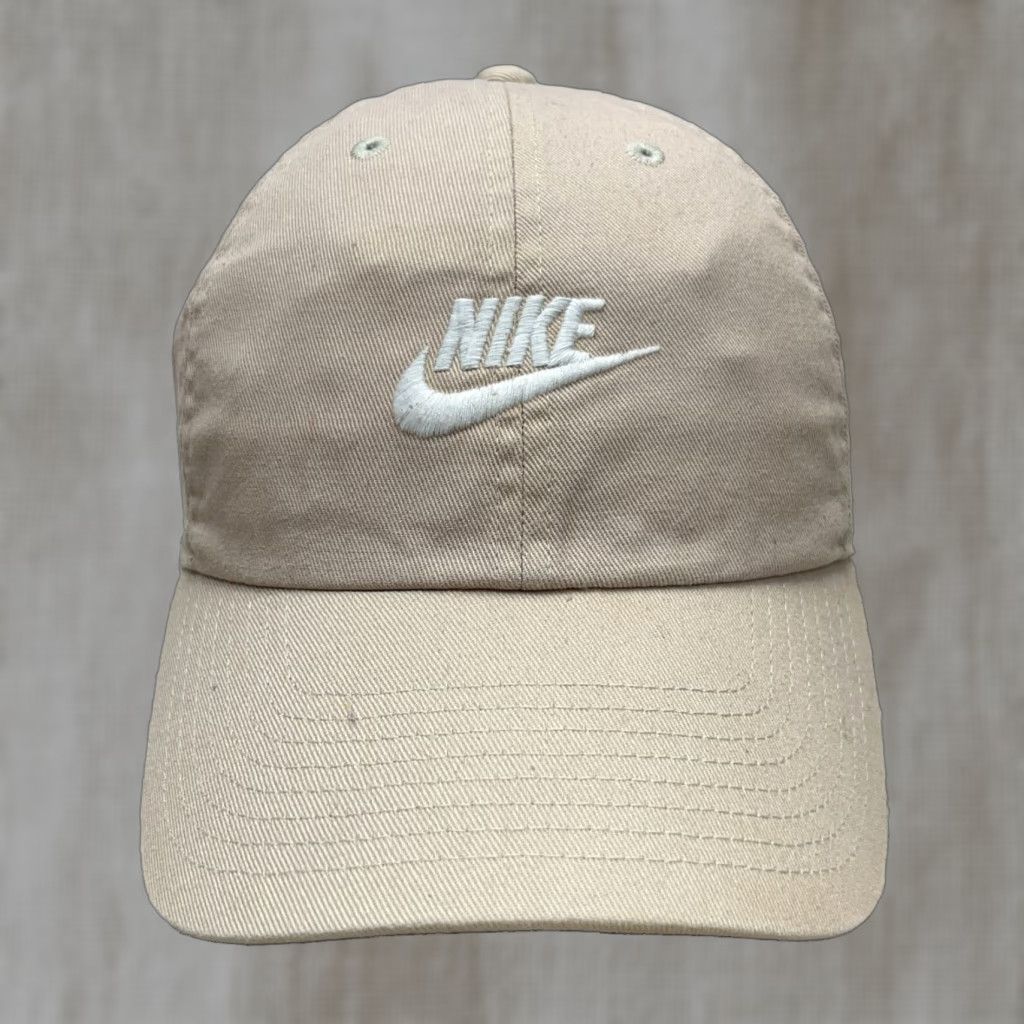 Nike NIKE Adjustable Snapback Hat Beige Swoosh Twill Classic Outdoor Mens Size ONE SIZE - 1 Thumbnail
