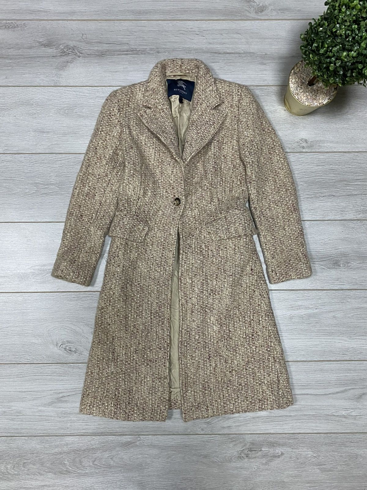 Burberry London made in Italy wool tweed coat jacket