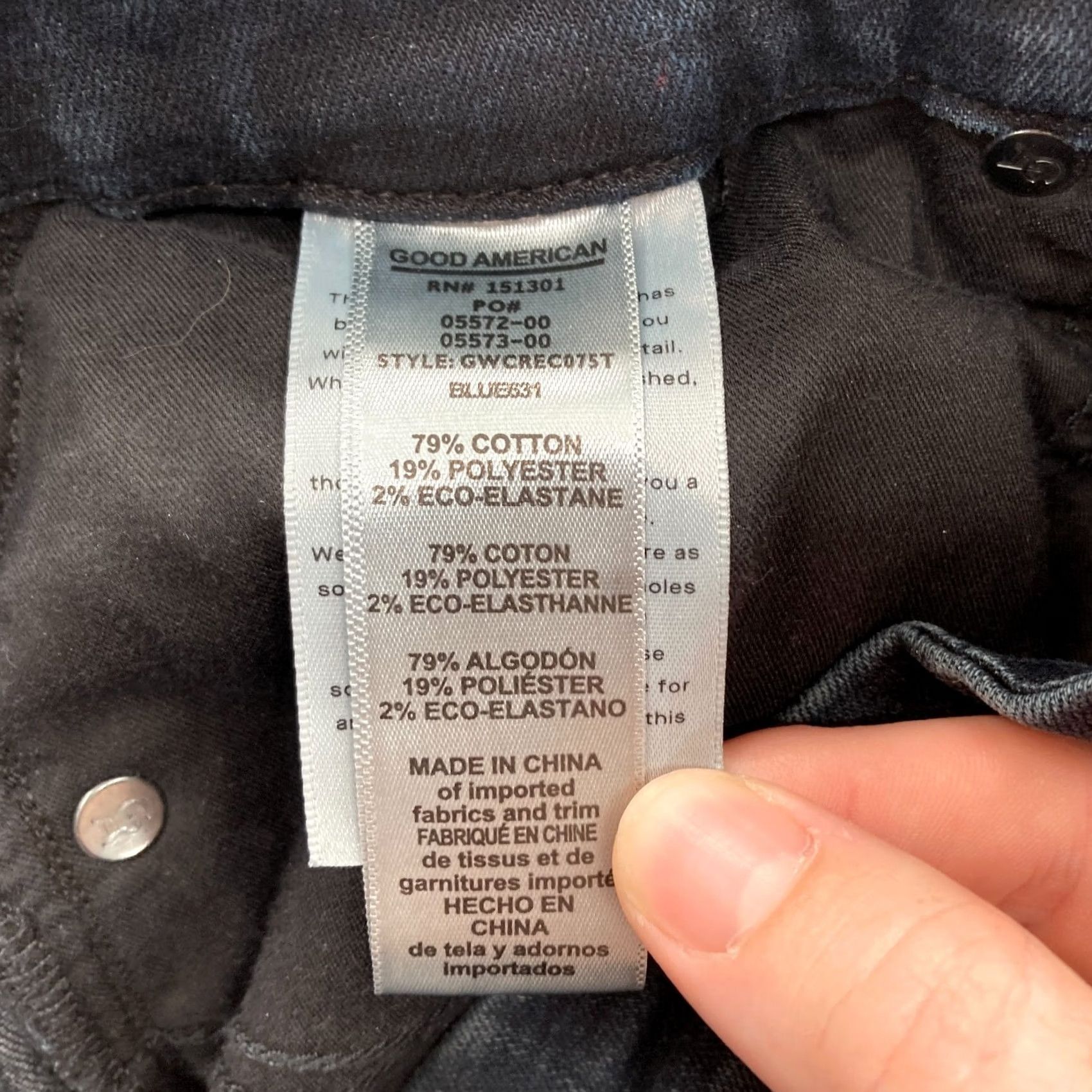 Good American GOOD AMERICAN Good Waist Crop Jeans Women's 8/29 Dark Blue Stretch Denim Slim Cropped 5-Pocket Size 8/29 Blue Size 29" - 5 Thumbnail