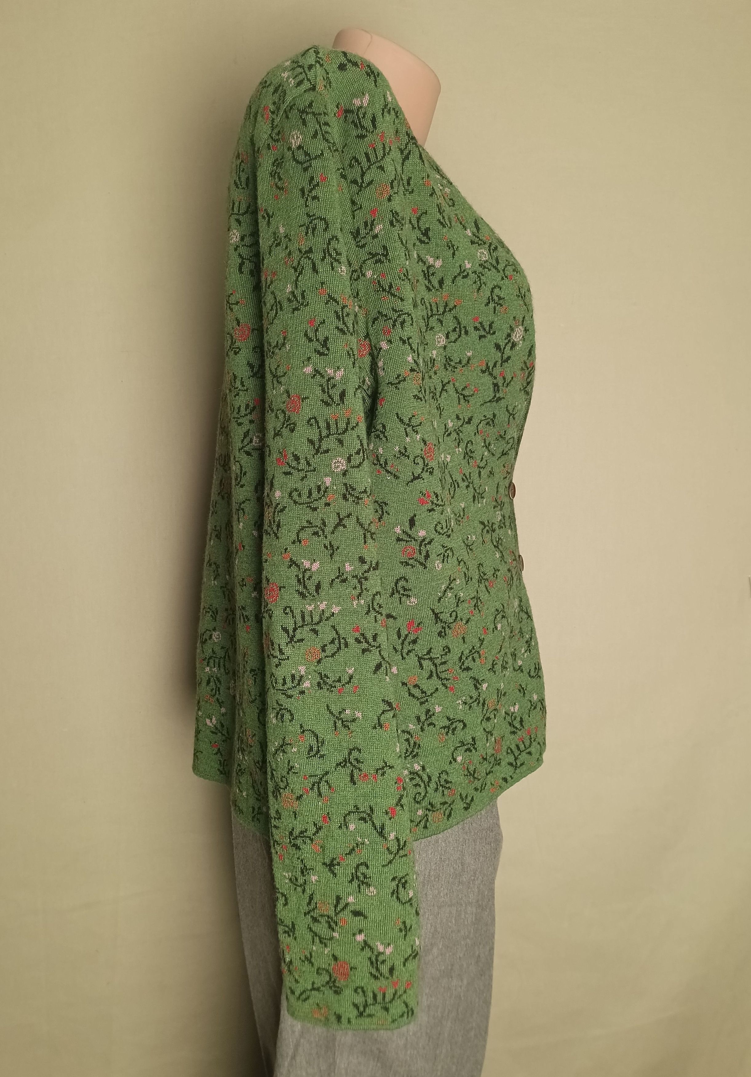 Designer IVKO Wool Jacquard Jacket Cardigan with Collar Size EU42 Size XL / US 12-14 / IT 48-50 - 4 Thumbnail