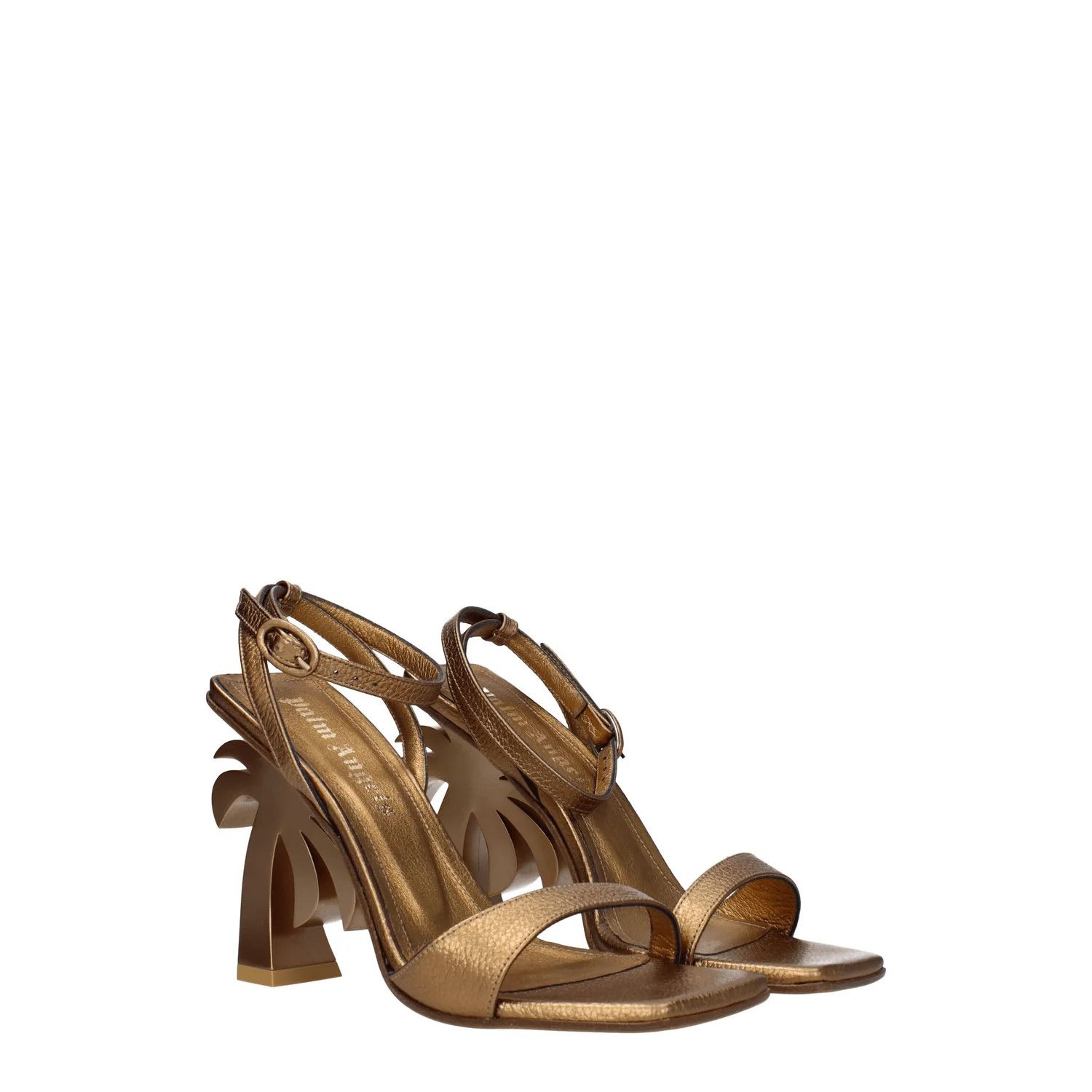 Palm Angels ob1o1e1124 Leather Sandals in Gold Size US 6 / IT 36 - 2 Thumbnail