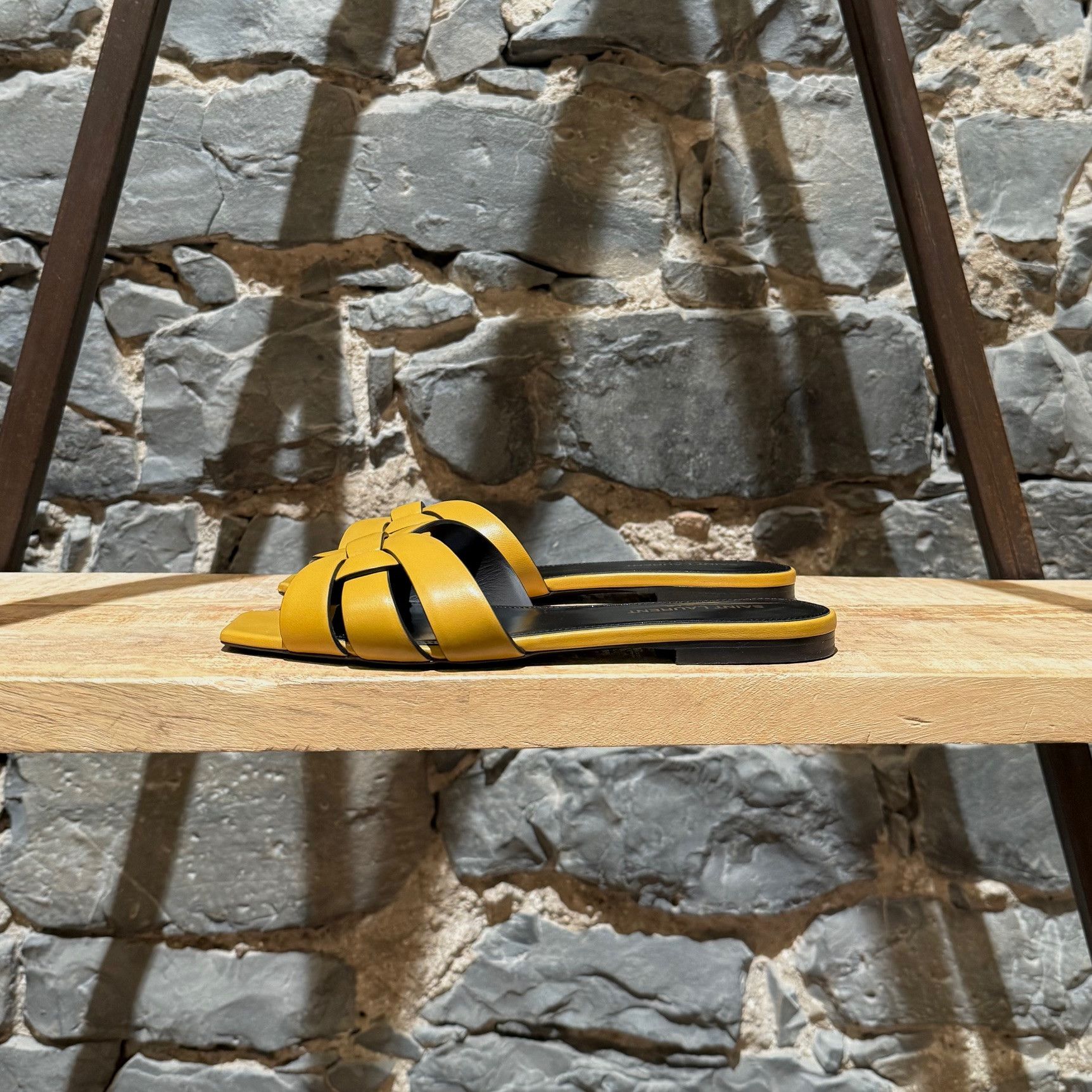 Saint Laurent Paris Saint Laurent Yellow Tribute Mules Flat Sandals Size US 7 / IT 37 - 7 Thumbnail