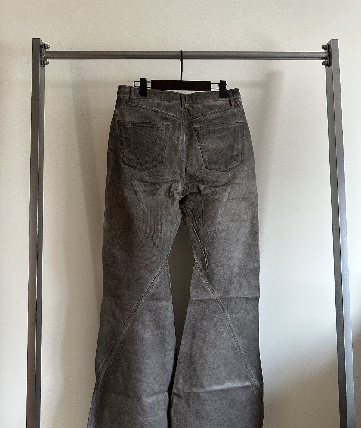 Rick Owens Rick Owens Bias spiral flare waxed jeans Size US 32 / EU 48 - 2 Thumbnail
