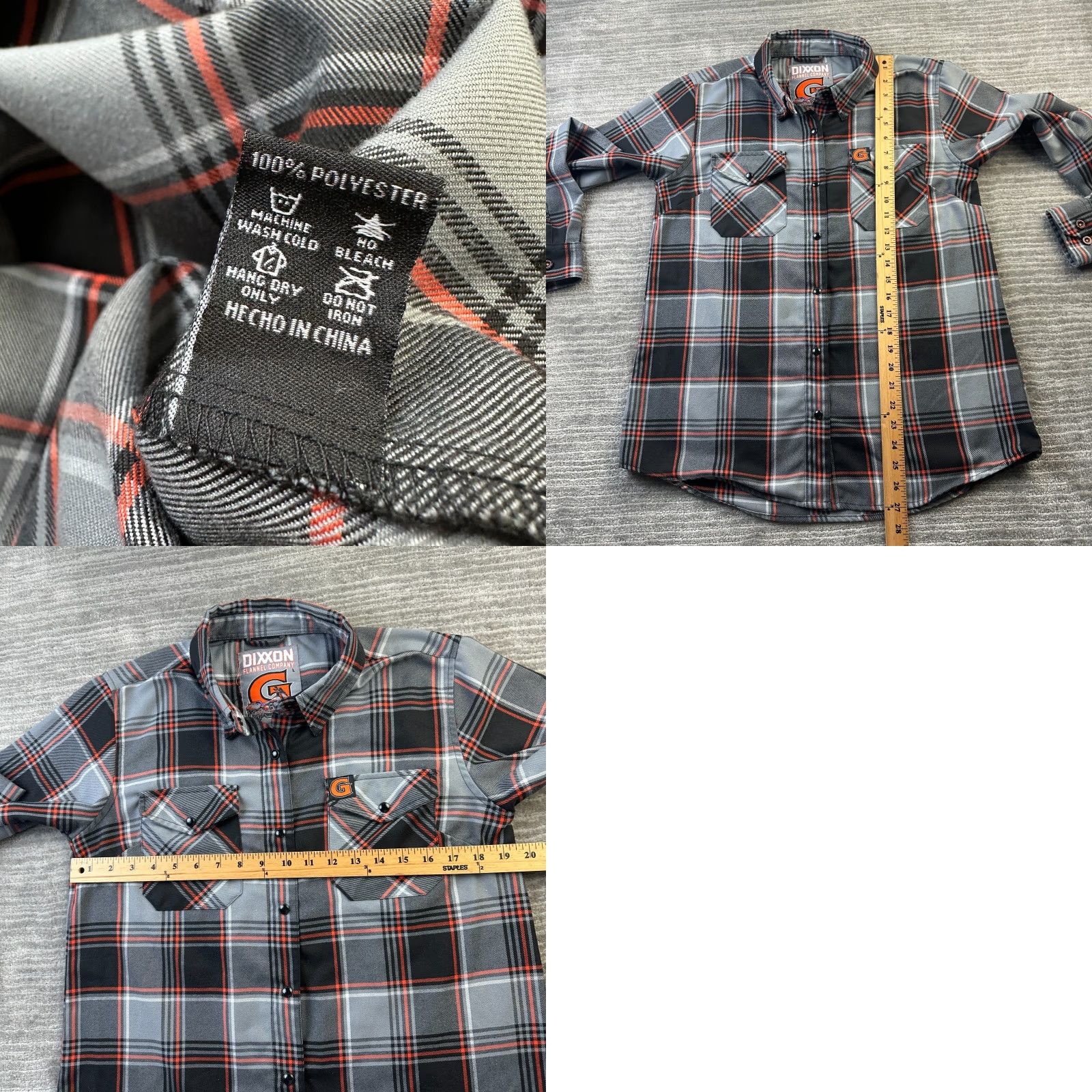 Vintage Dixxon Flannel Shirt Womens Large Gray Orange Plaid The G Snap Harley Size L / US 10 / IT 46 - 8 Thumbnail