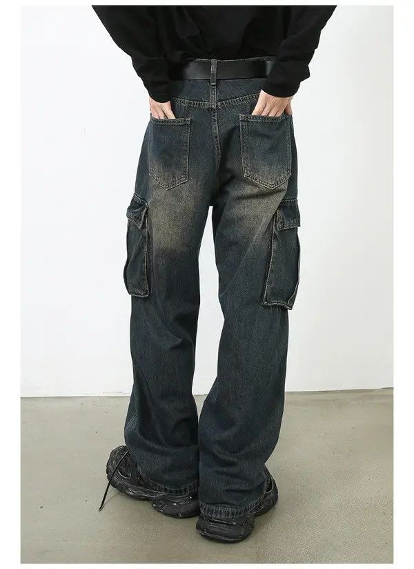 Japanese Brand Rumiko x Yuki Vintage Washed Loose Straight Cargo Jeans Size US 32 / EU 48 - 2 Thumbnail