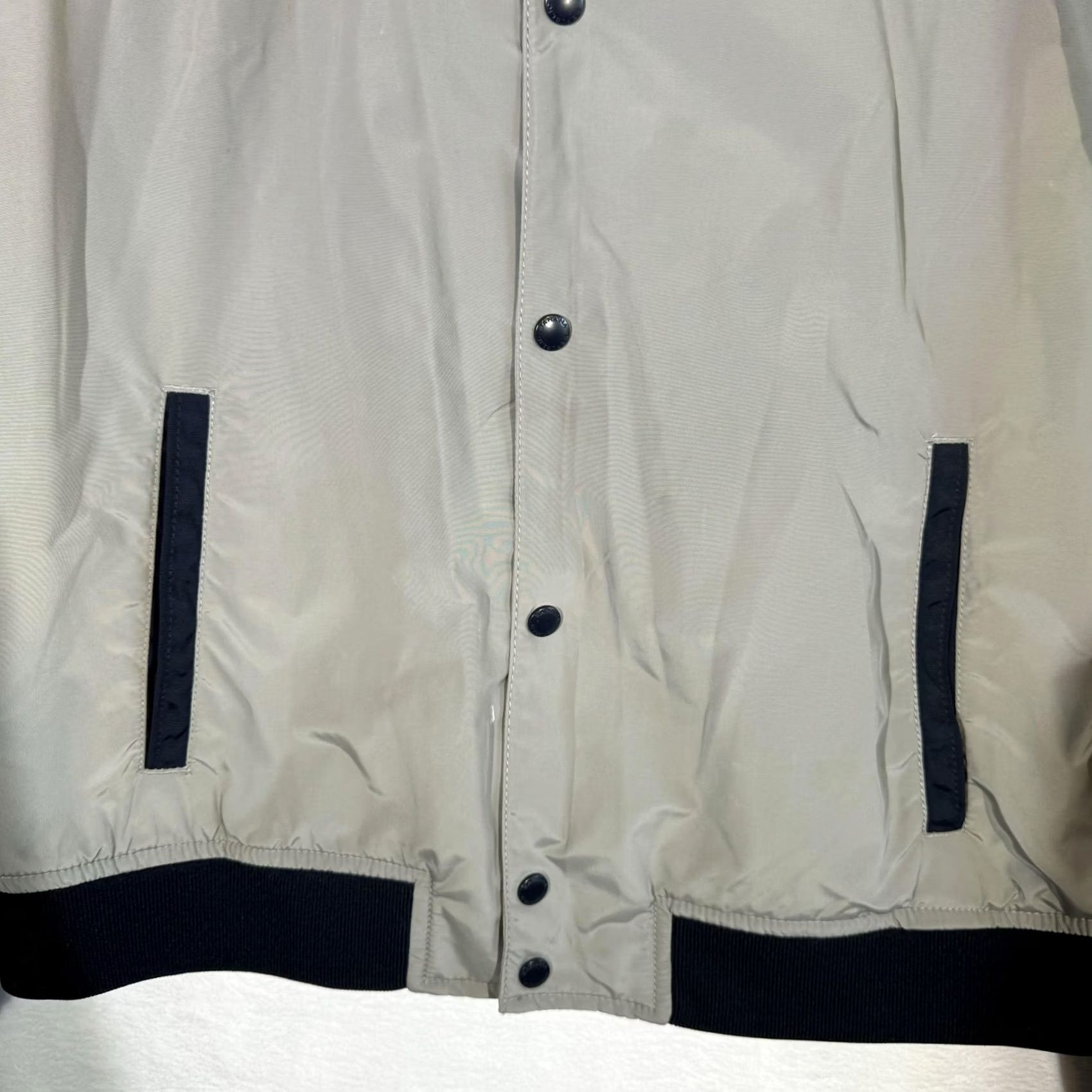 Banana Republic Banana Republic Jacket Mens XL Gray Navy Blue Bomber Varsity Snap Front Size US XL / EU 56 / 4 - 7 Thumbnail