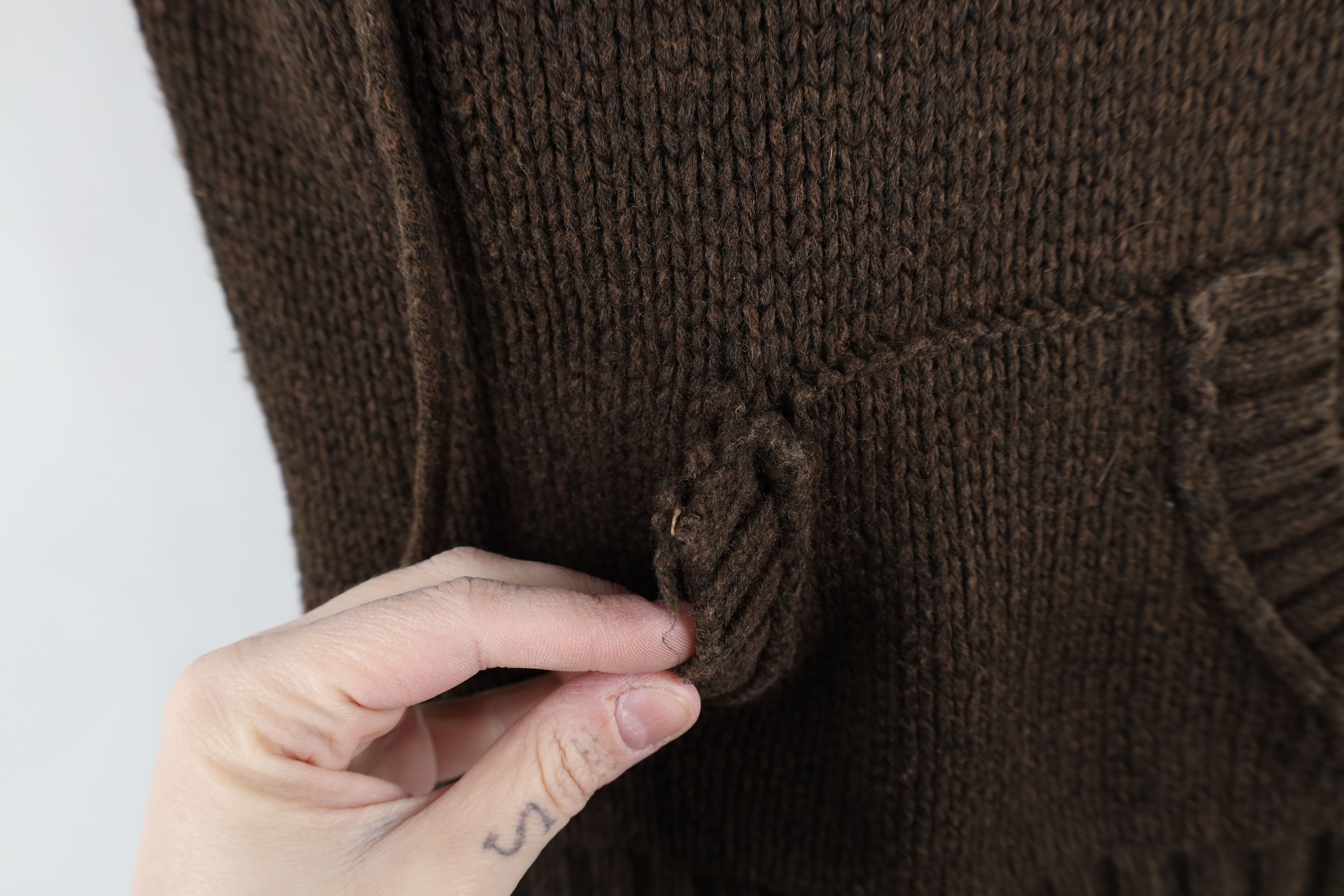 Vintage Vintage 90s Y2K Babydoll Cropped Hooded Knit Sweater Brown Size XS / US 0-2 / IT 36-38 - 5 Thumbnail