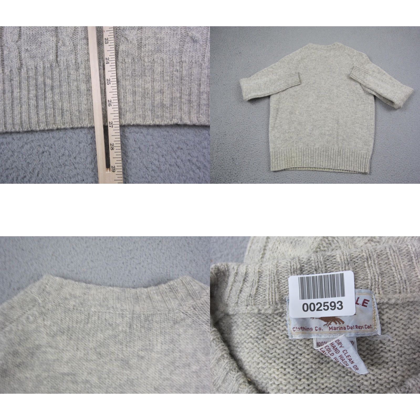 Vintage VINTAGE Brass Eagle Sweater Mens XL Gray Wool Cable Knit 70s 80s Size US XL / EU 56 / 4 - 8 Thumbnail