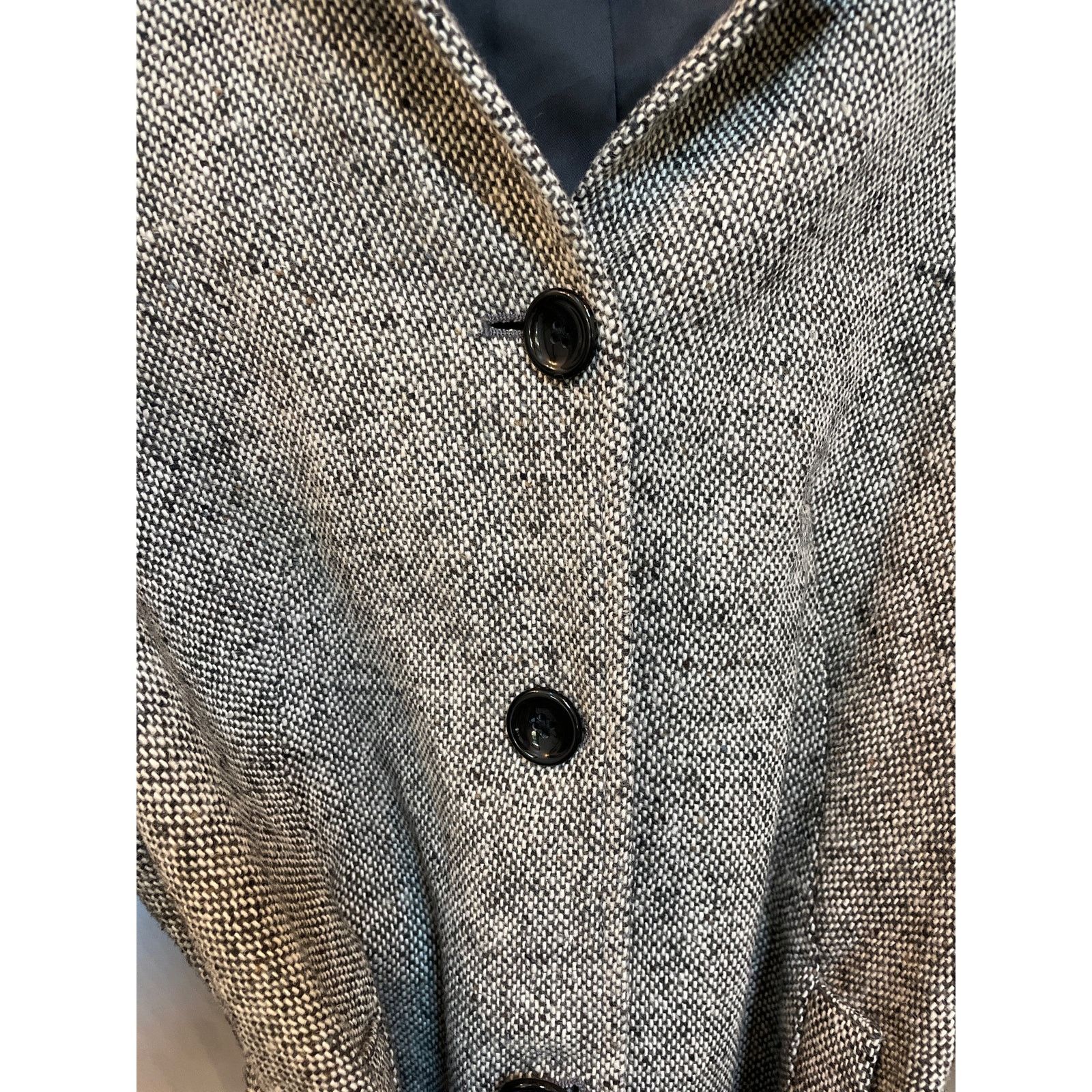 Gap Vtg GAP 3/4 Wide Sleeve Belted Herringbone Cropped Peacoat,M Size M / US 6-8 / IT 42-44 - 3 Thumbnail