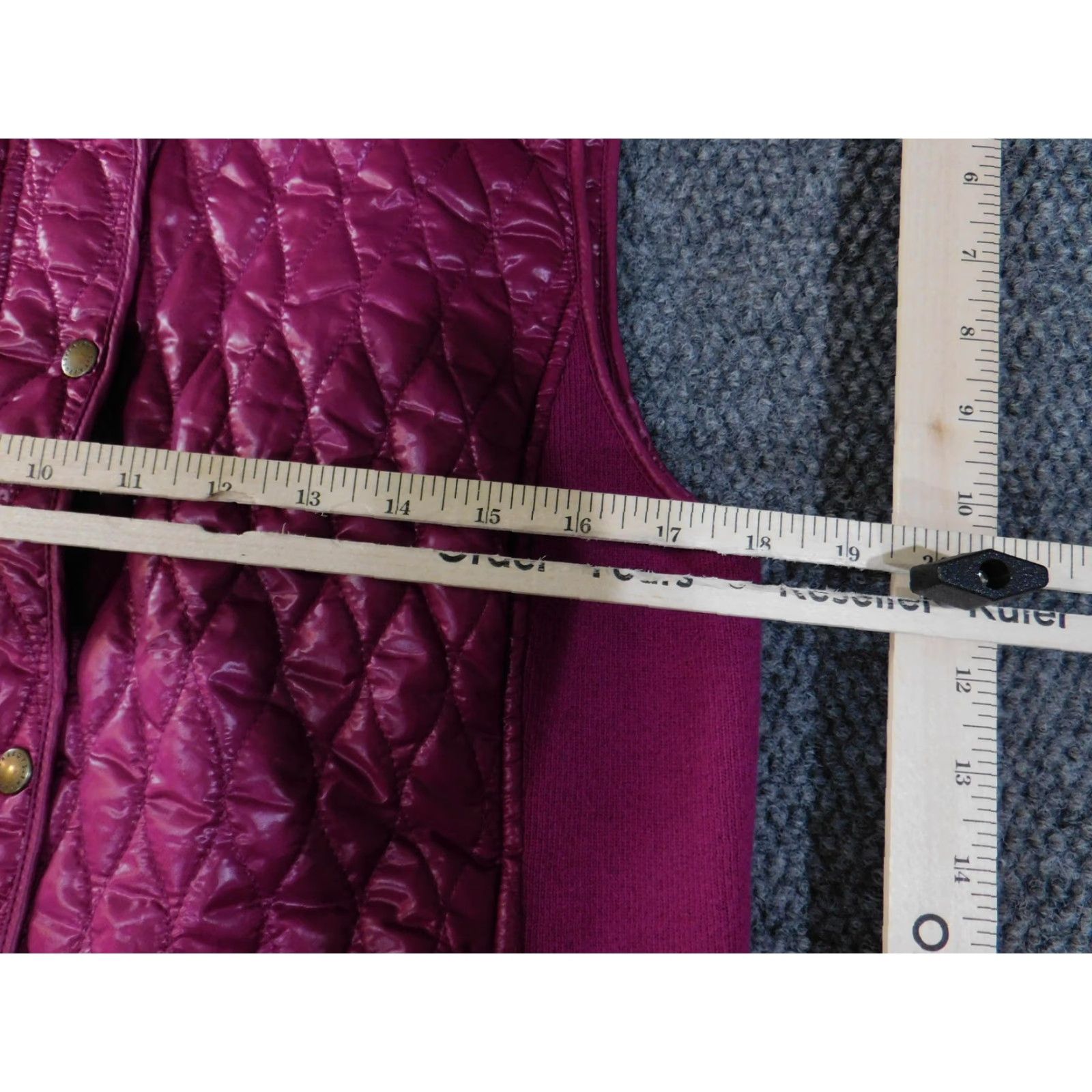 Talbots VINTAGE Talbots Vest Womens M Quilted Sleeveless Zip Snap Lightweight Polyester Pink Jewel Tone Stand Collar Pockets Womens Size M / US 6-8 / IT 42-44 - 5 Thumbnail