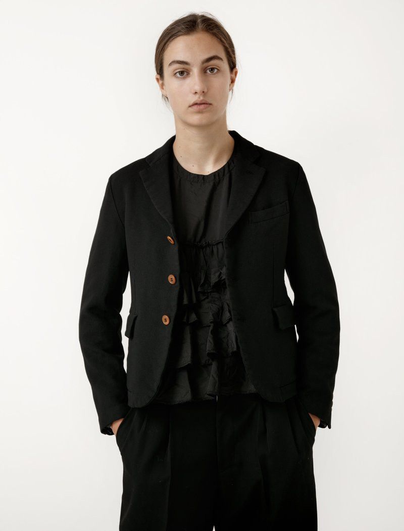CDG by Comme des Garcons o1mle0824 Collarless Jackets in Black Size S / US 4 / IT 40 - 2 Thumbnail