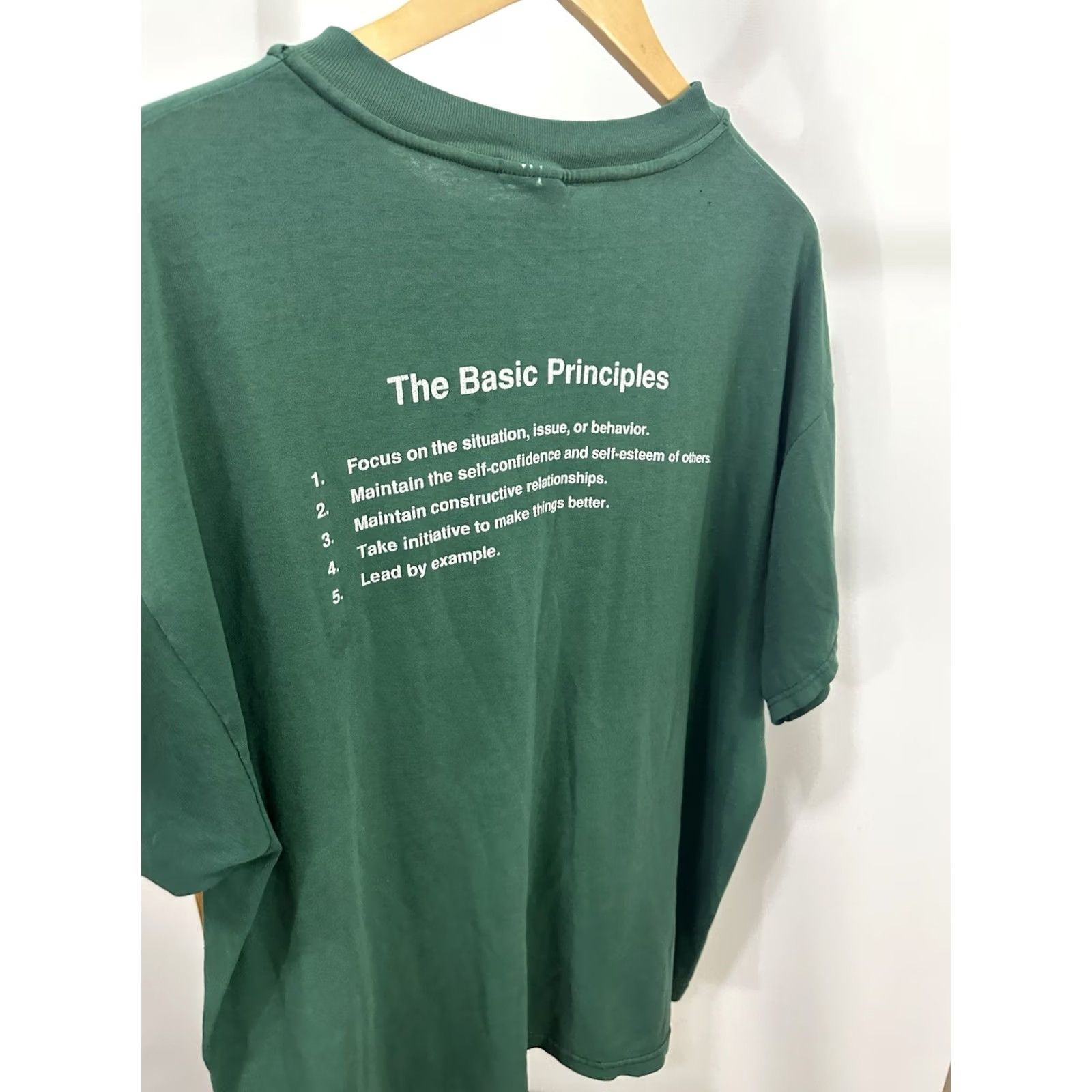 Hanes Hanes VTG The Basic Principle Paper Thin Worn Microfibres Work WIP T-Shirt XL Green Mens Shirt Distressed 90s Style Size US XL / EU 56 / 4 - 3 Thumbnail