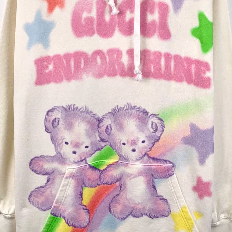 Gucci Gucci Beige bear letter printed cotton round-neck long-sle Size L / US 10 / IT 46 - 4 Thumbnail