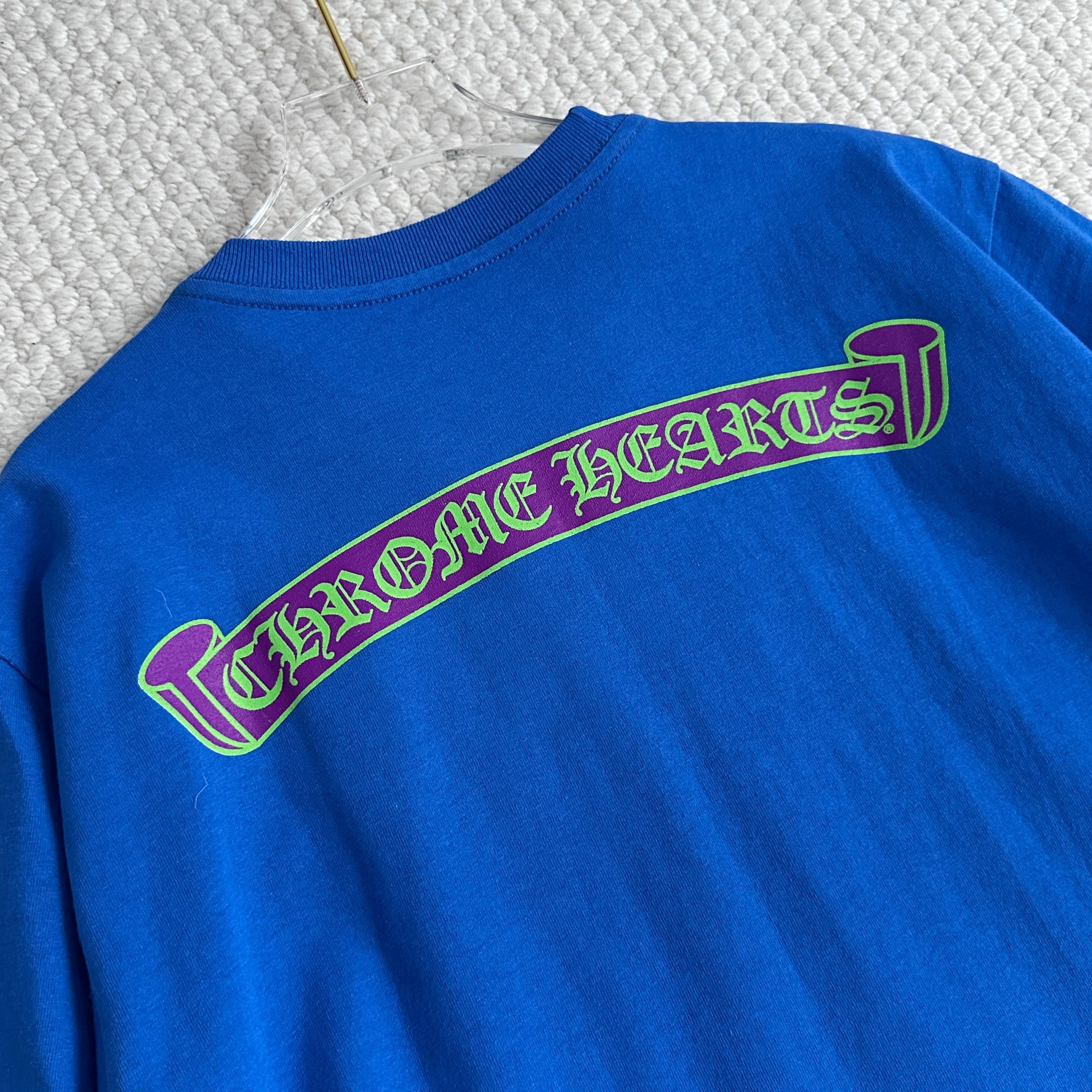 Chrome Hearts CHROME HEARTS Scroll Logo T-Shirt blue Size S / US 4 / IT 40 - 2 Thumbnail
