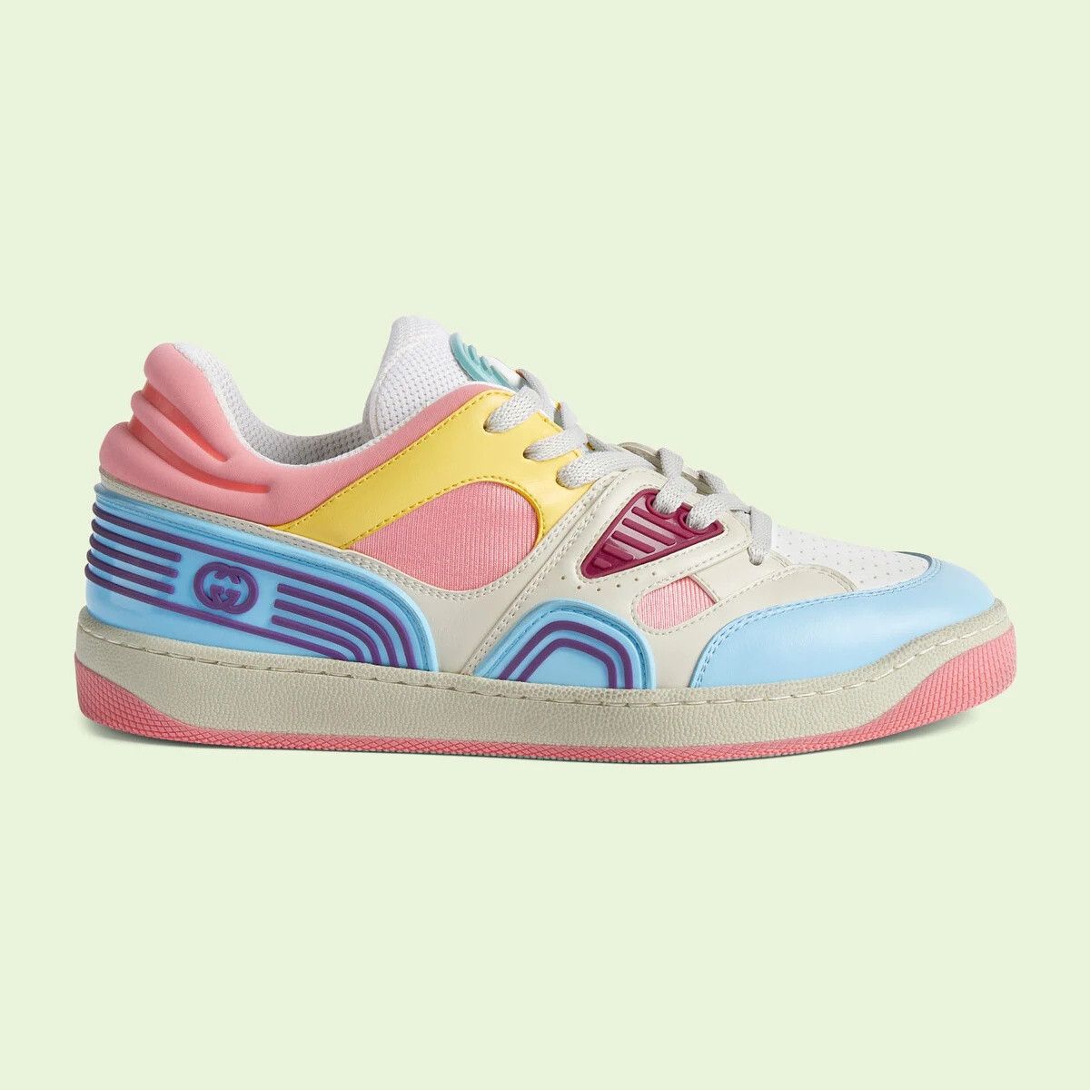 Gucci Basket Sneakers White / Pink