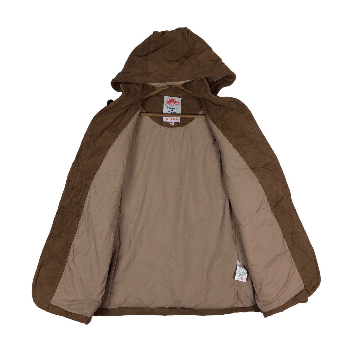 Danton Vintage Danton BEAMS Flat Button Hoodie Fleece Jacket Size XS / US 0-2 / IT 36-38 - 5 Thumbnail