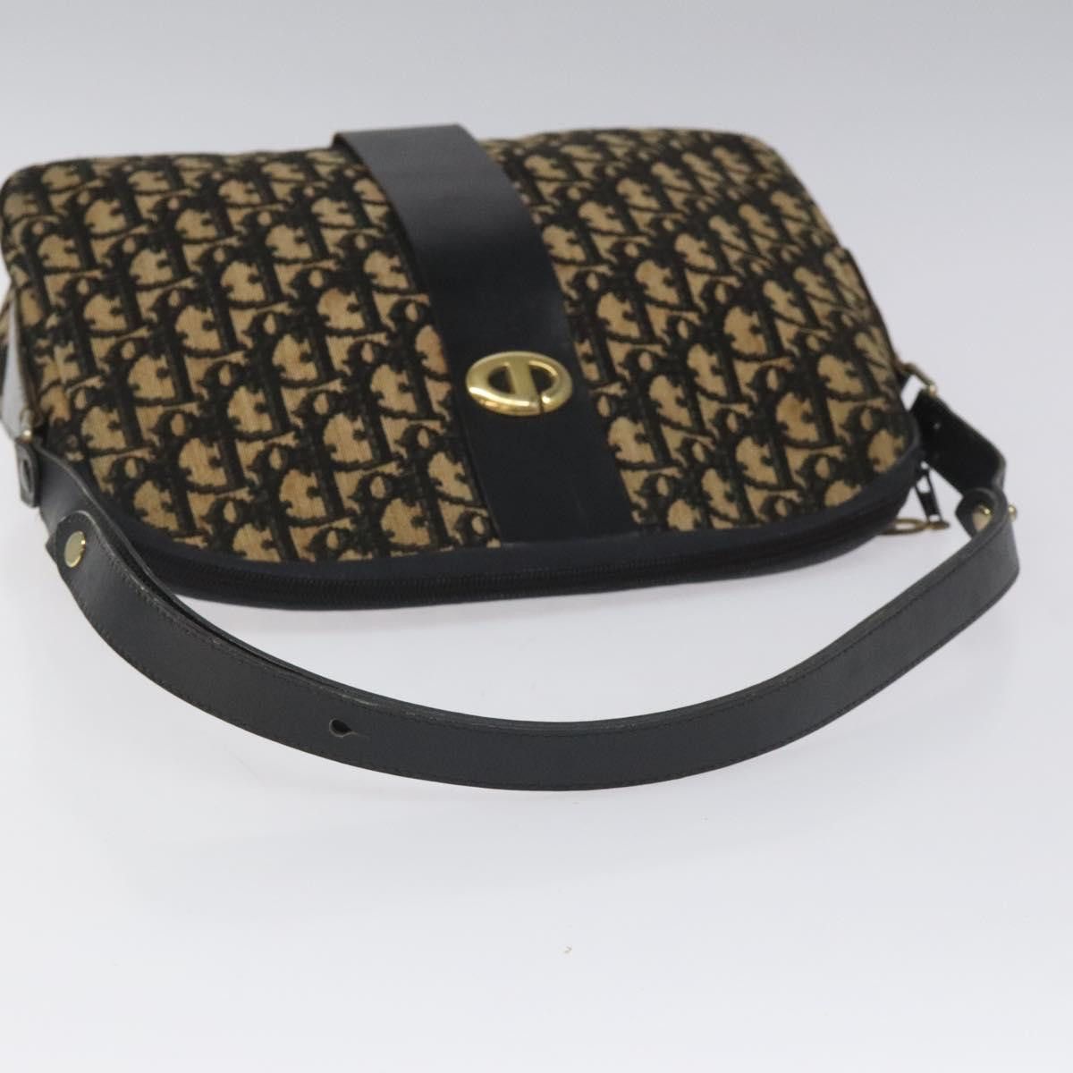 Dior DIOR Trotter Canvas Shoulder Bag Navy Gold Size ONE SIZE - 7 Thumbnail