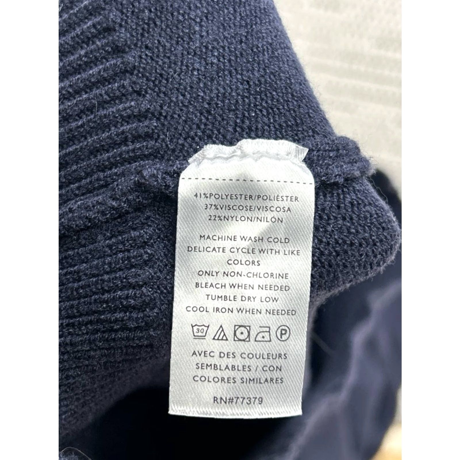 Ann Taylor Ann Taylor Sweater Women's Large Blue Raglan Sleeve Mock Neck Knit Pullover Winter Spring Casual Business Size L / US 10 / IT 46 - 6 Thumbnail