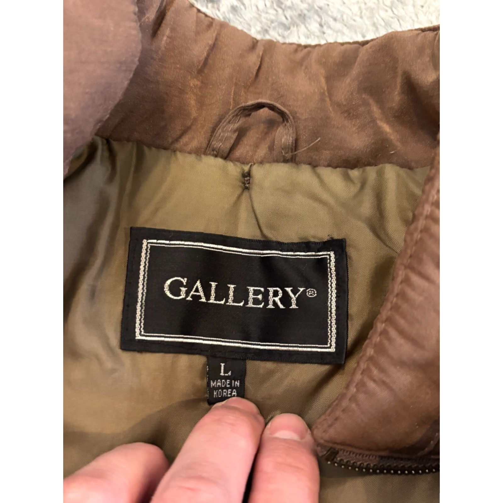 Vintage VINTAGE Gallery Jacket Womens Large Brown Parka Puffy Long Sleeve Zip Coat Size L / US 10 / IT 46 - 2 Thumbnail