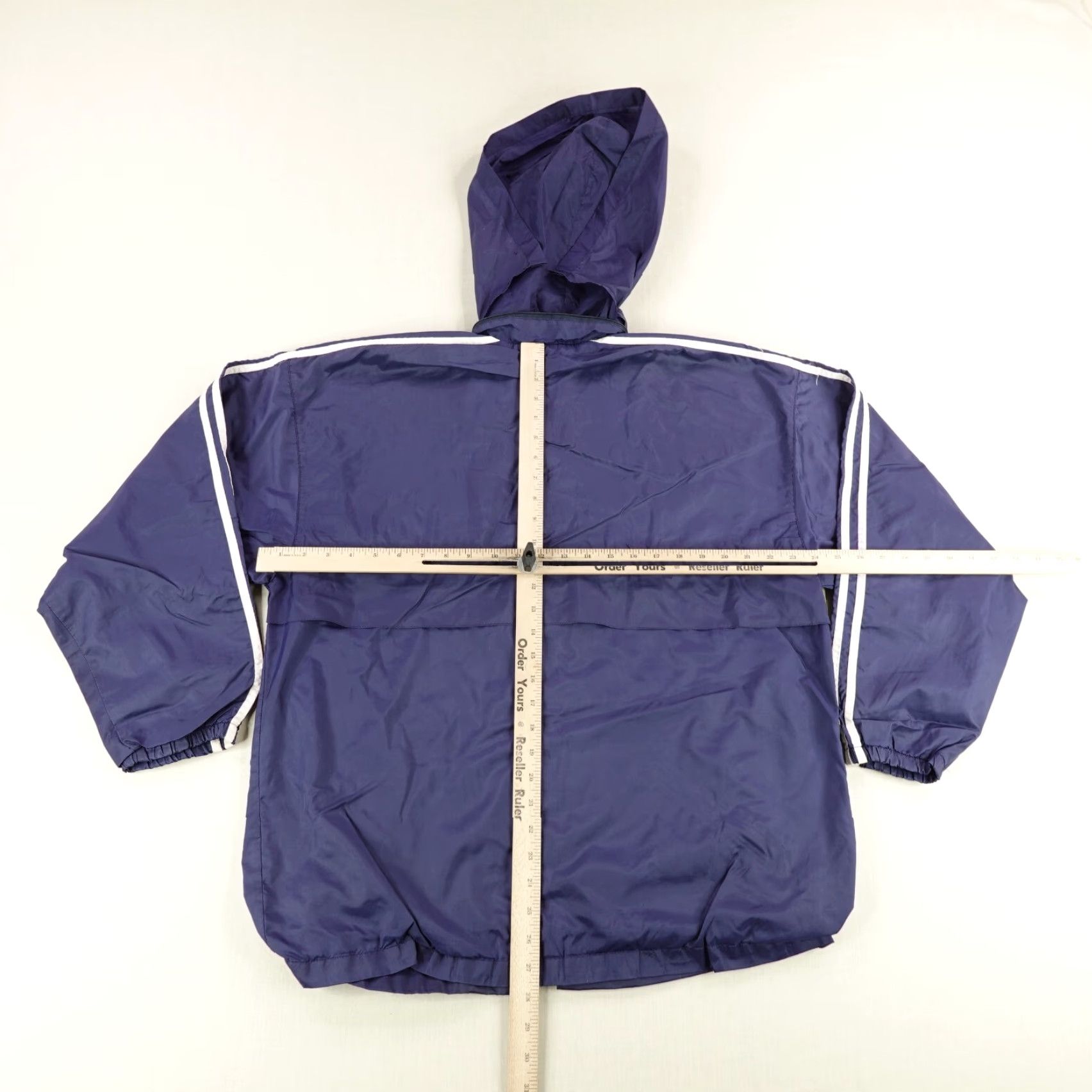Adidas VINTAGE Adidas Windbreaker Jacket Mens Large Blue 90s Lightweight Hooded Sports Size US L / EU 52-54 / 3 - 5 Thumbnail