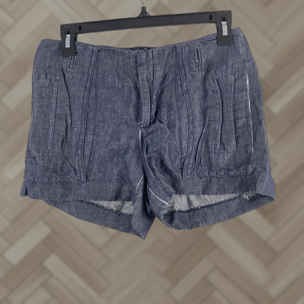 Banana Republic Banana Republic Shorts Linen Blend Women's Size 4 Blue 38-6 Regular Breathable Comfort Casual Beach Walking 70s 80s 90s Vintage No Mens Womens Size 27" / US 4 / IT 40 - 1 Thumbnail
