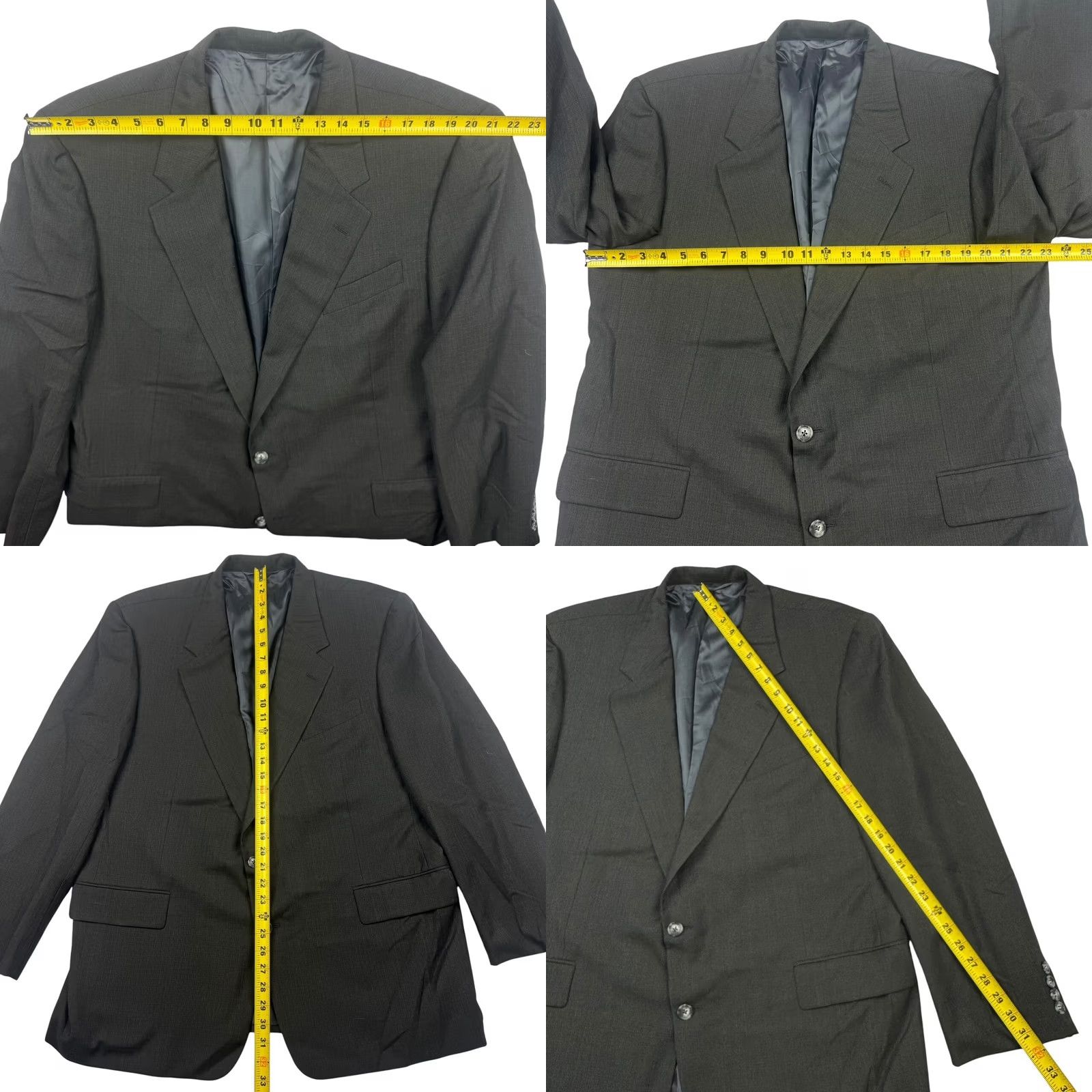 Vintage Hickey Freeman Canterbury Loro Piani Wool 2-Button Blazer Gray 46 R Men Blazer - 2-Button Front, Notch Lapel, Single-Breasted, Wool 100% Size 46R - 8 Thumbnail