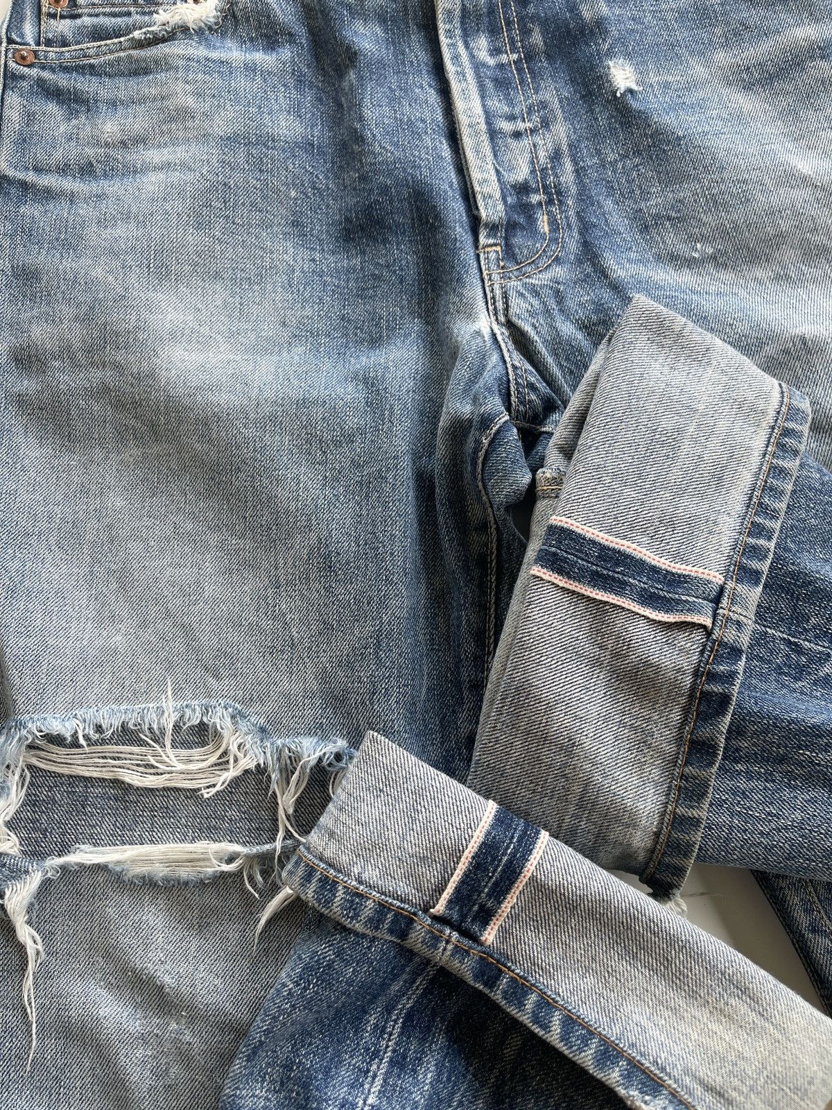 Japanese Brand Vintage Japanese Distressed Buckleback Selvedge Jeans Size US 30 / EU 46 - 9 Thumbnail