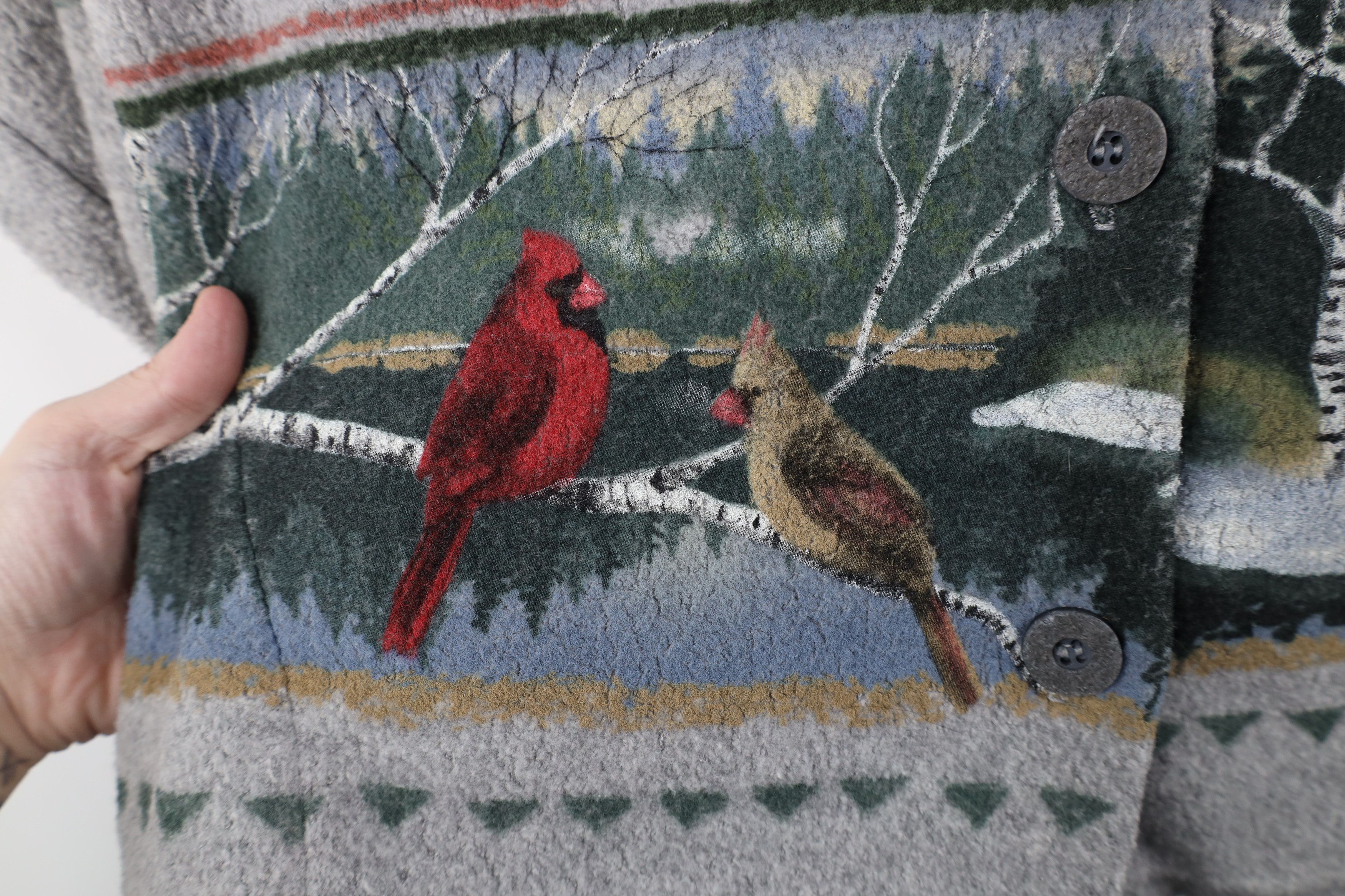 Vintage Vintage 90s Streetwear Print Fleece Cardigan Sweater USA Size L / US 10 / IT 46 - 4 Thumbnail