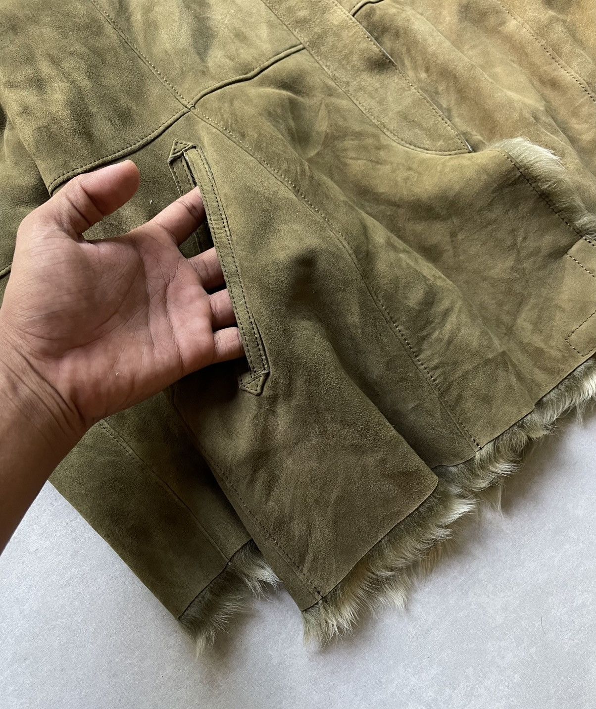 If Six Was Nine 🔥Vtg Hiroki Japan Faux Fur Lining Sherling Leather Jacket Size US M / EU 48-50 / 2 - 7 Thumbnail